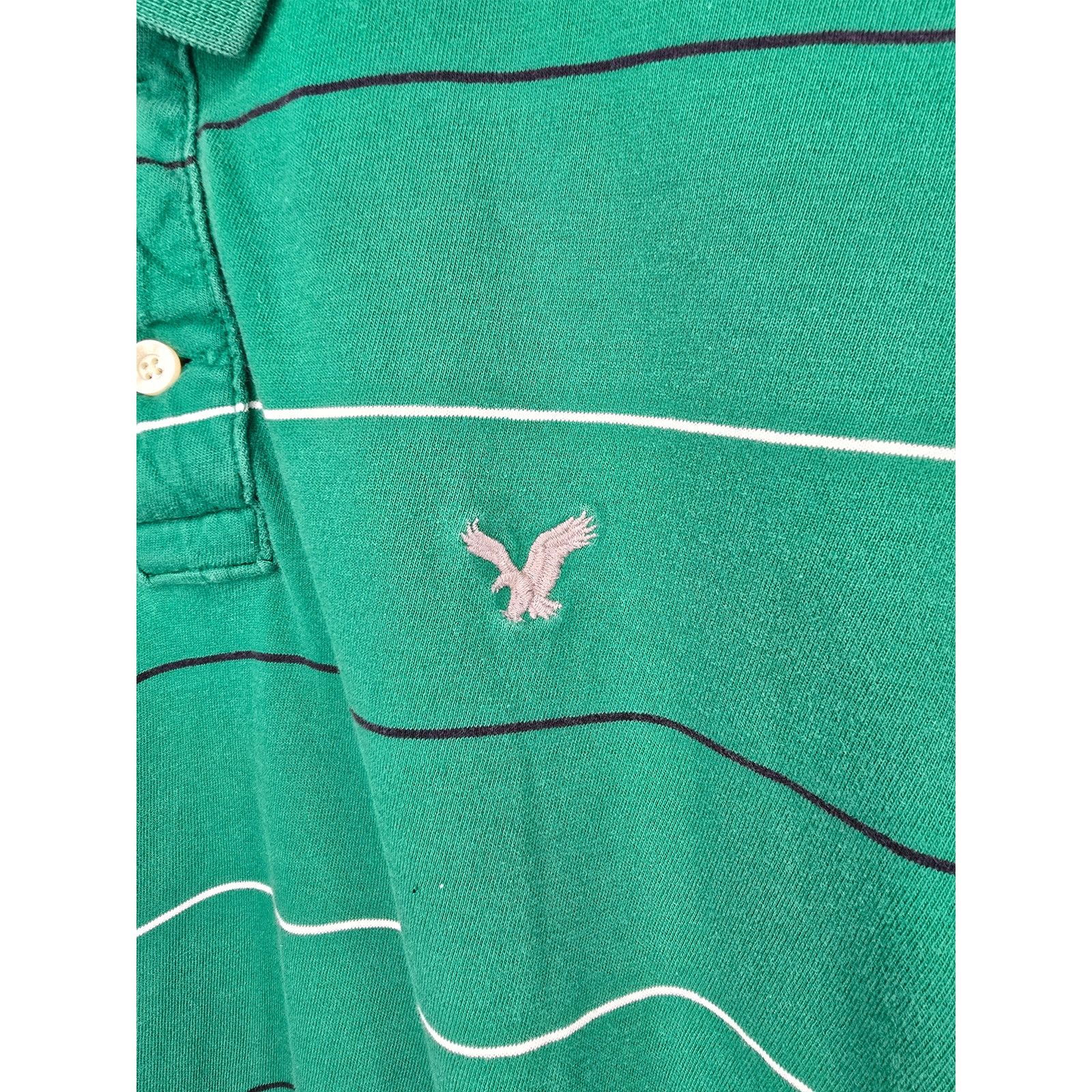 American Eagle Outfitters American Eagle Polo Mens XL Green Striped Vintage Fit Shirt Size US XL / EU 56 / 4 - 4 Thumbnail