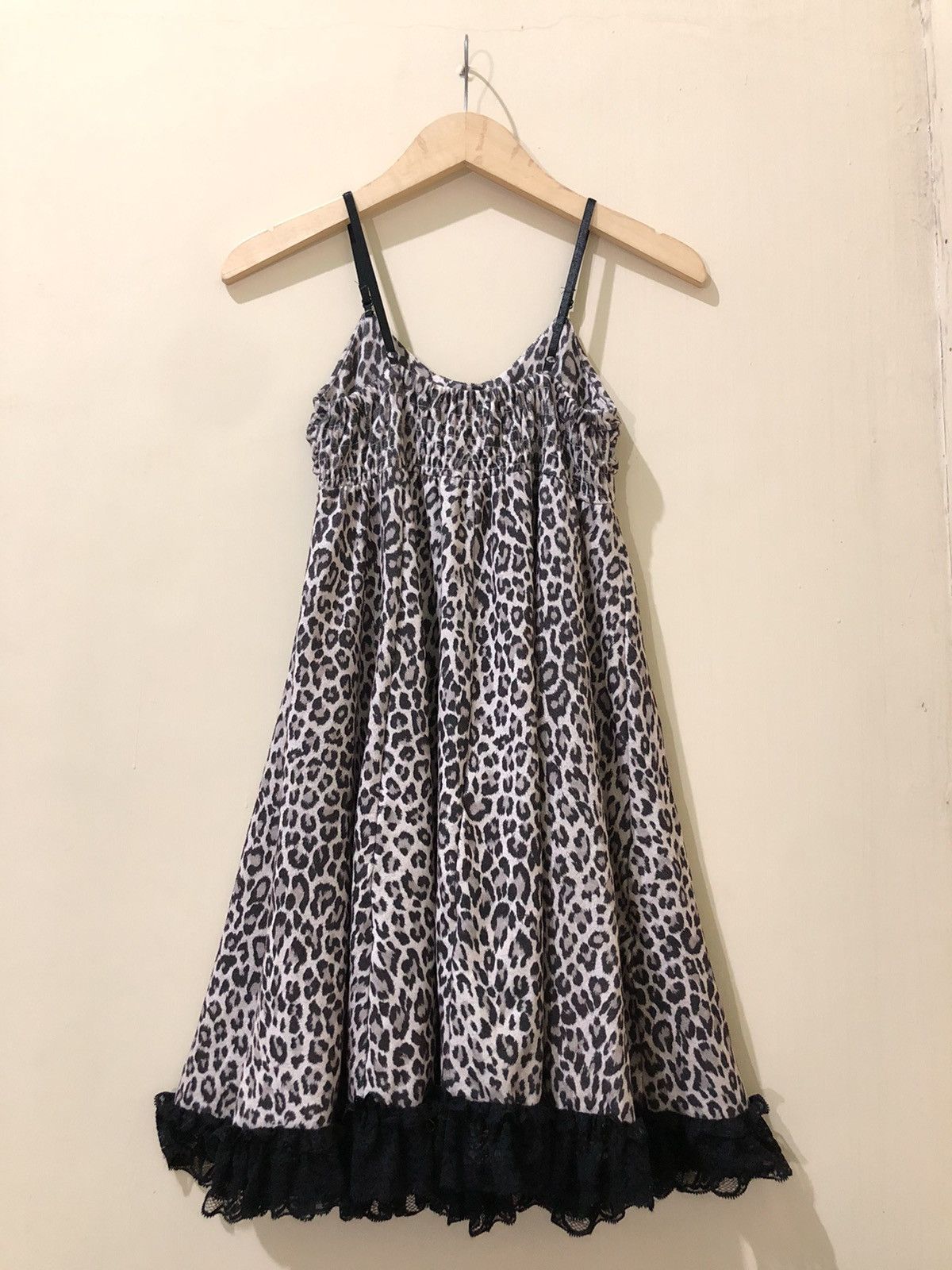 Vintage Avant Garde Dress Leopard Ruffle Adjustable Strap Style Size M / US 6-8 / IT 42-44 - 2 Thumbnail