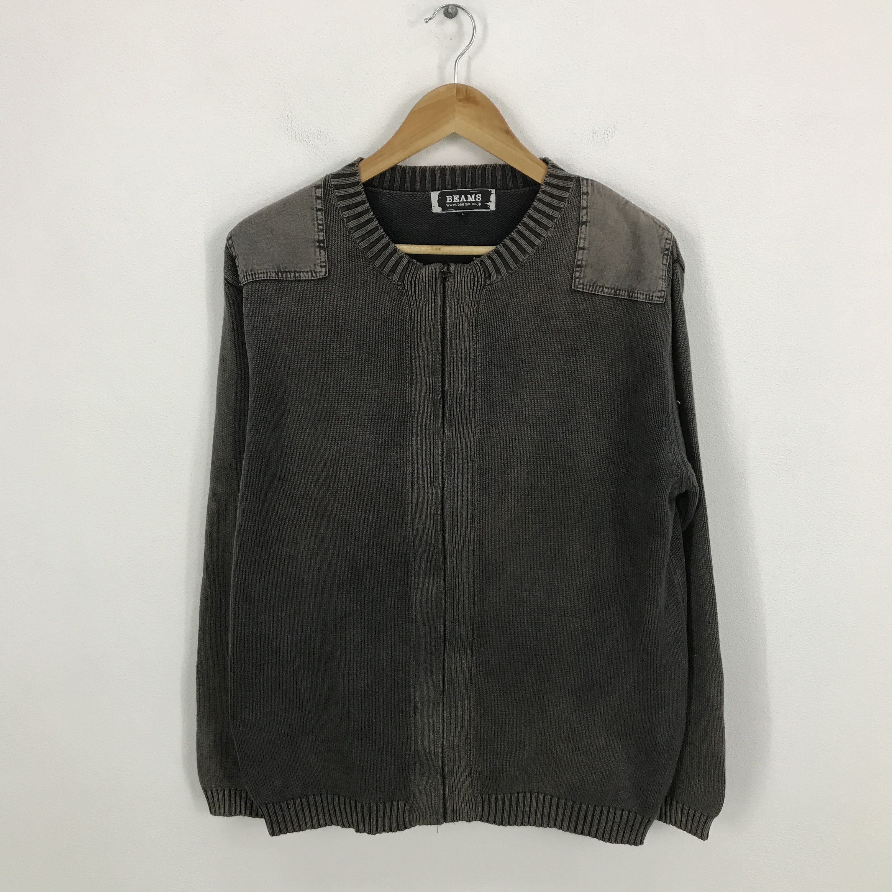 Beams Plus × Japanese Brand ifsixwasnine style beams black faded zipper knitwear jacket Size US L / EU 52-54 / 3 - 1 Thumbnail