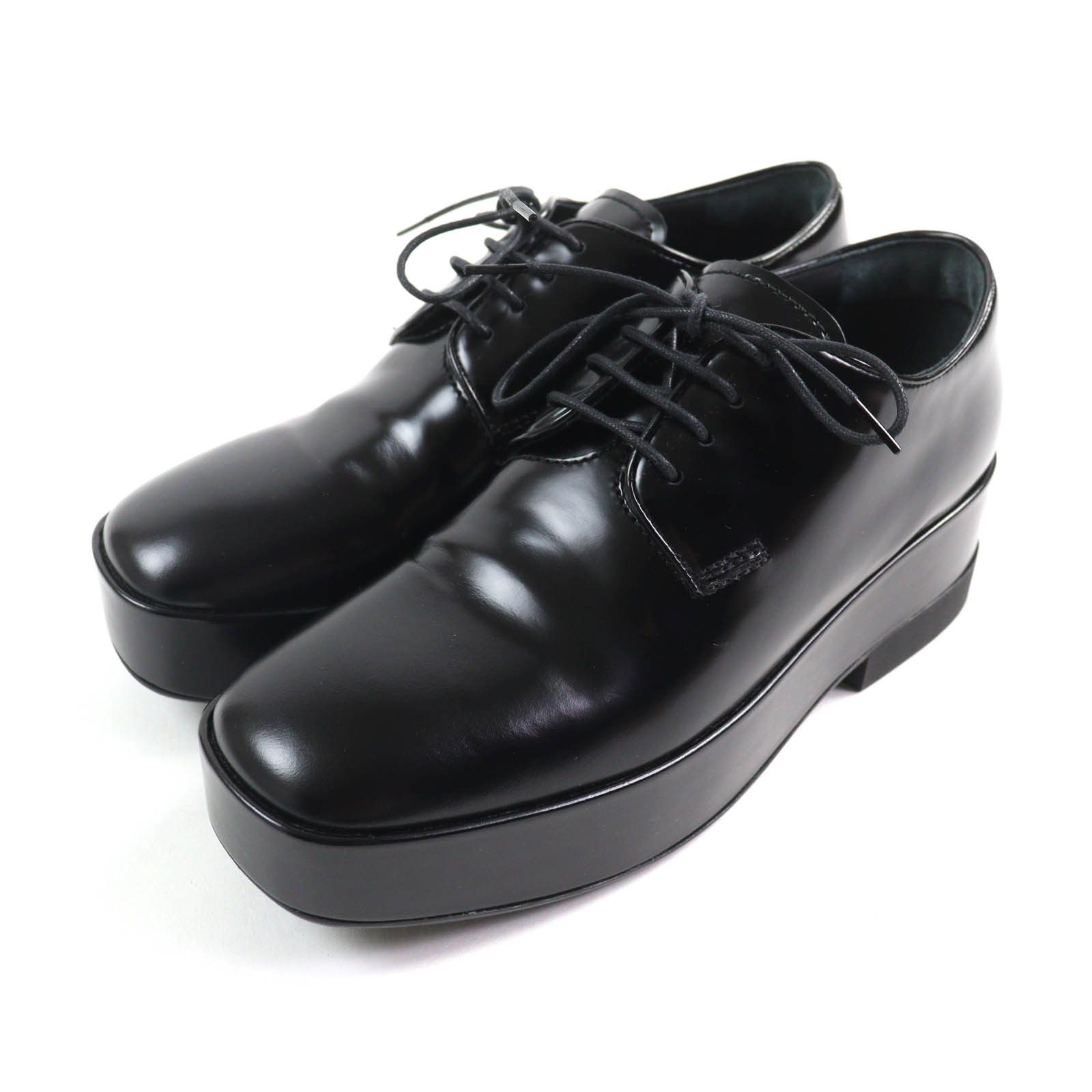 Prada Prada Prada Back logo leather lace-up platform dress shoes Leather Shoes DUTY FREE for USA Size ONE SIZE - 1 Thumbnail
