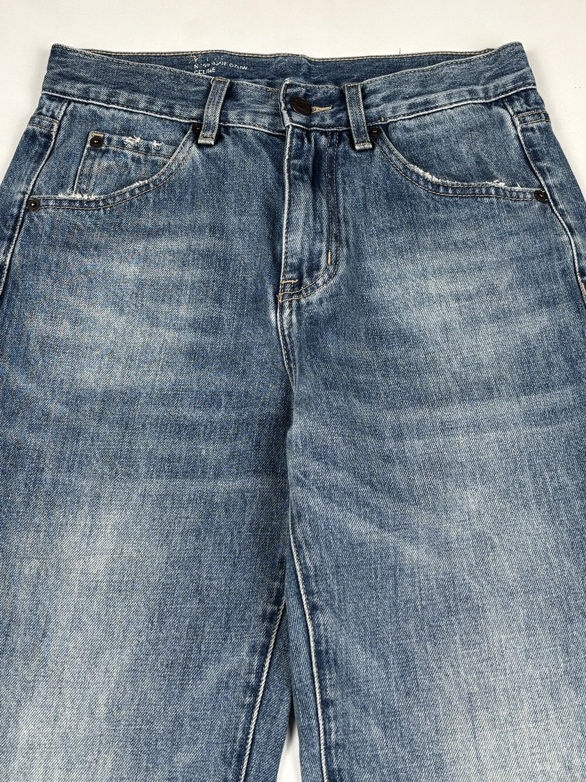 Celine Hedi Slimane - S/S 2020 Union Washed Flared Jeans Size 27" / US 4 / IT 40 - 2 Thumbnail
