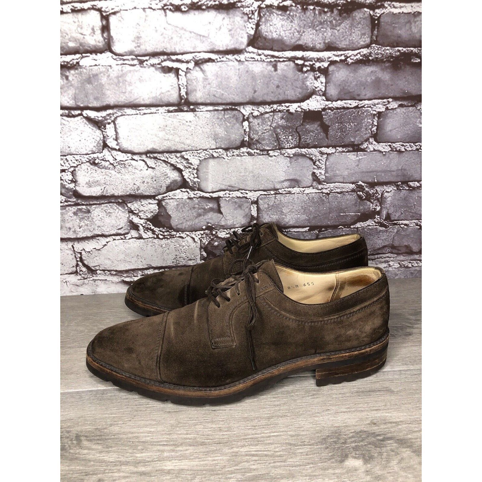 Gravati Gravati Vibram Brown Suede Leather Cap Toe Oxfords Shoes Men Size US 8.5 / EU 41-42 - 19 Thumbnail