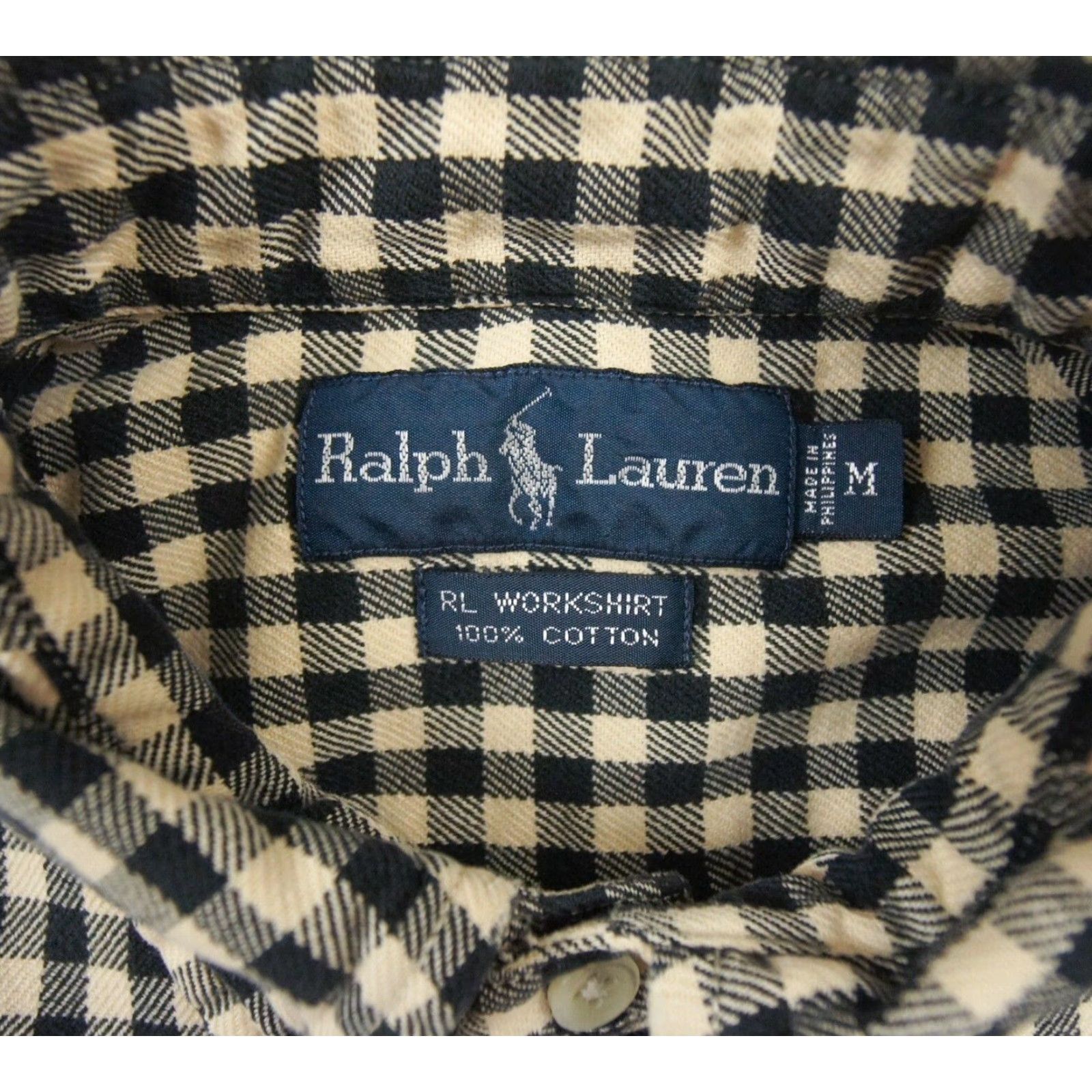 Ralph Lauren Ralph Lauren Mens Medium Button Down Shirt Beige Check Cotton Button-Up Mens Size US M / EU 48-50 / 2 - 5 Thumbnail
