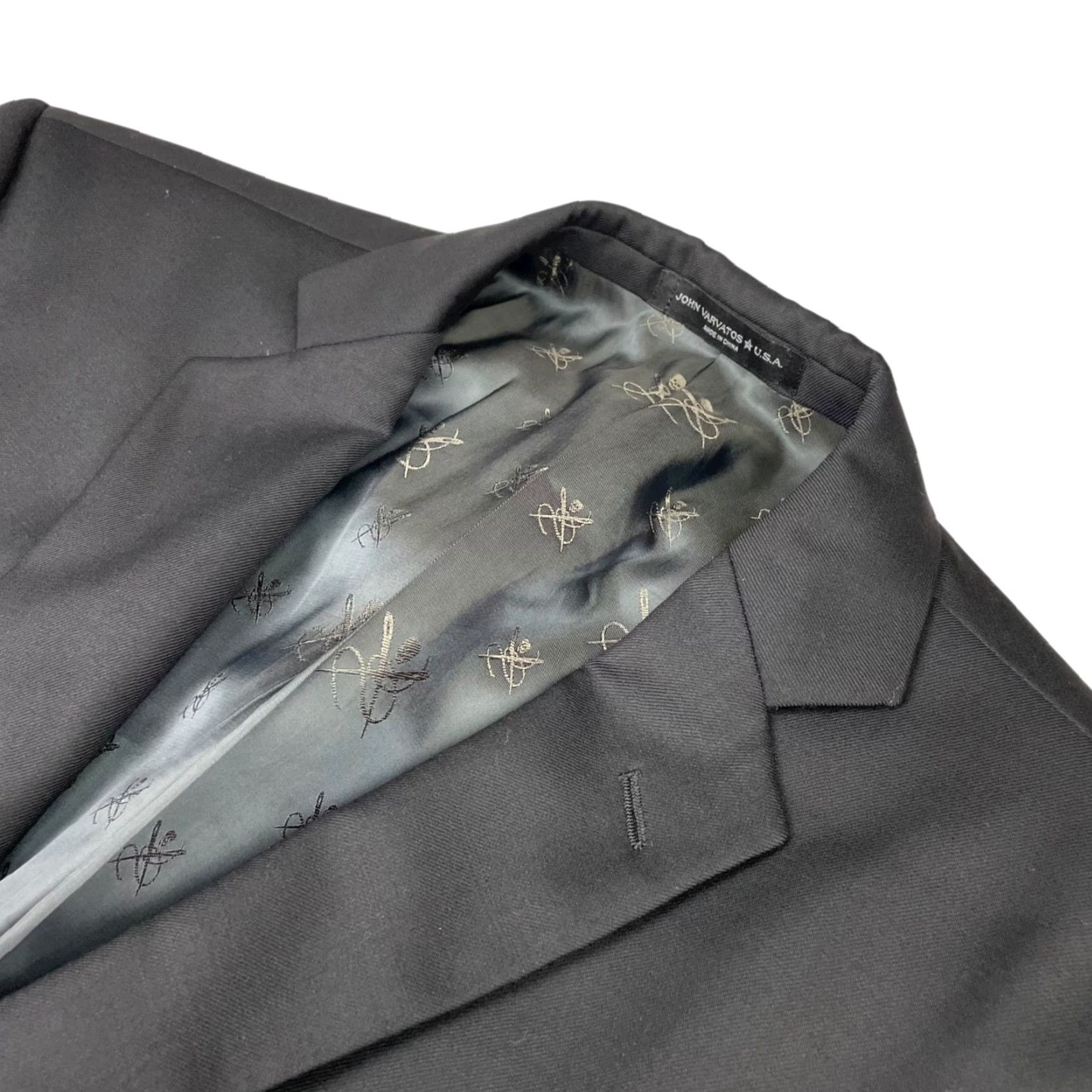 John Varvatos John Varvatos Blazer Shirt Men Black 40R Wool Two Button Bleeker 2-Button Notch Lapel Vintage No Size 40R - 2 Thumbnail