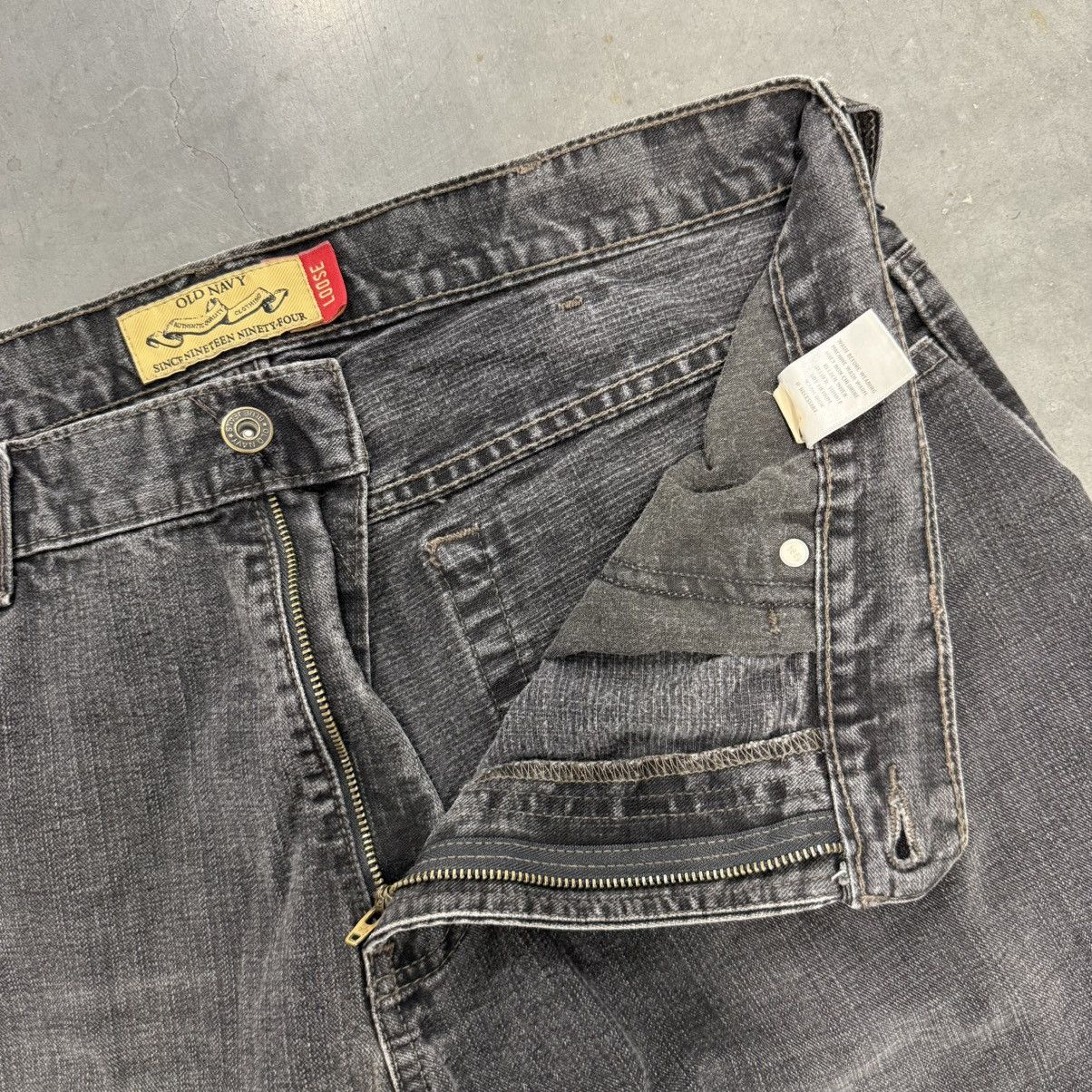 Vintage VINTAGE Y2K BLACK LOOSE BAGGY OLD NAVY DENIM SKATER JEANS Size US 36 / EU 52 - 5 Thumbnail