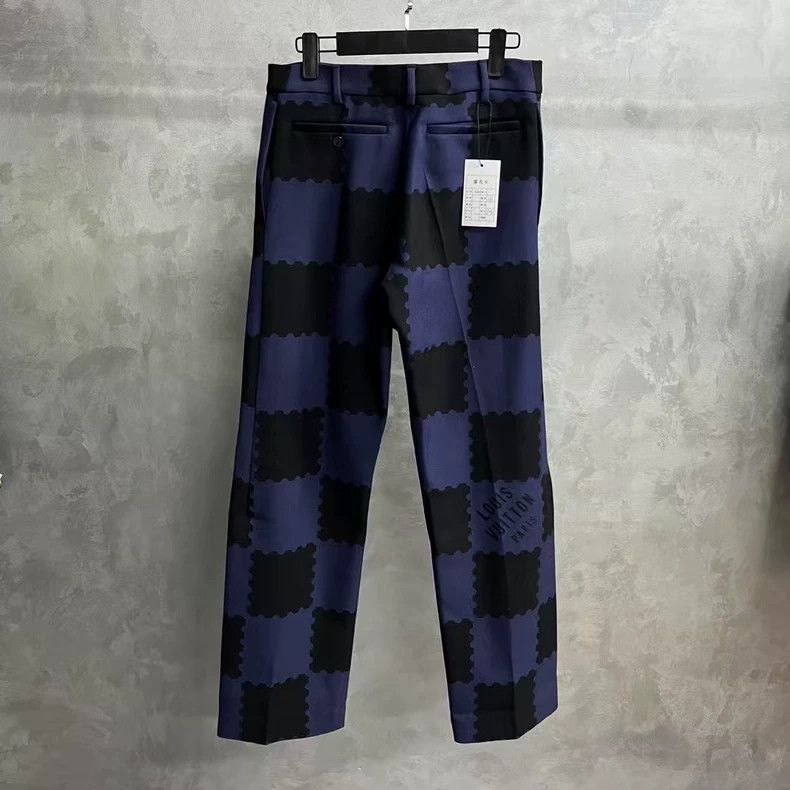 Louis Vuitton Louis Vuitton Dark Blue Co-branded Checkerboard Trouser Tr Size US 40 / EU 56 - 5 Thumbnail