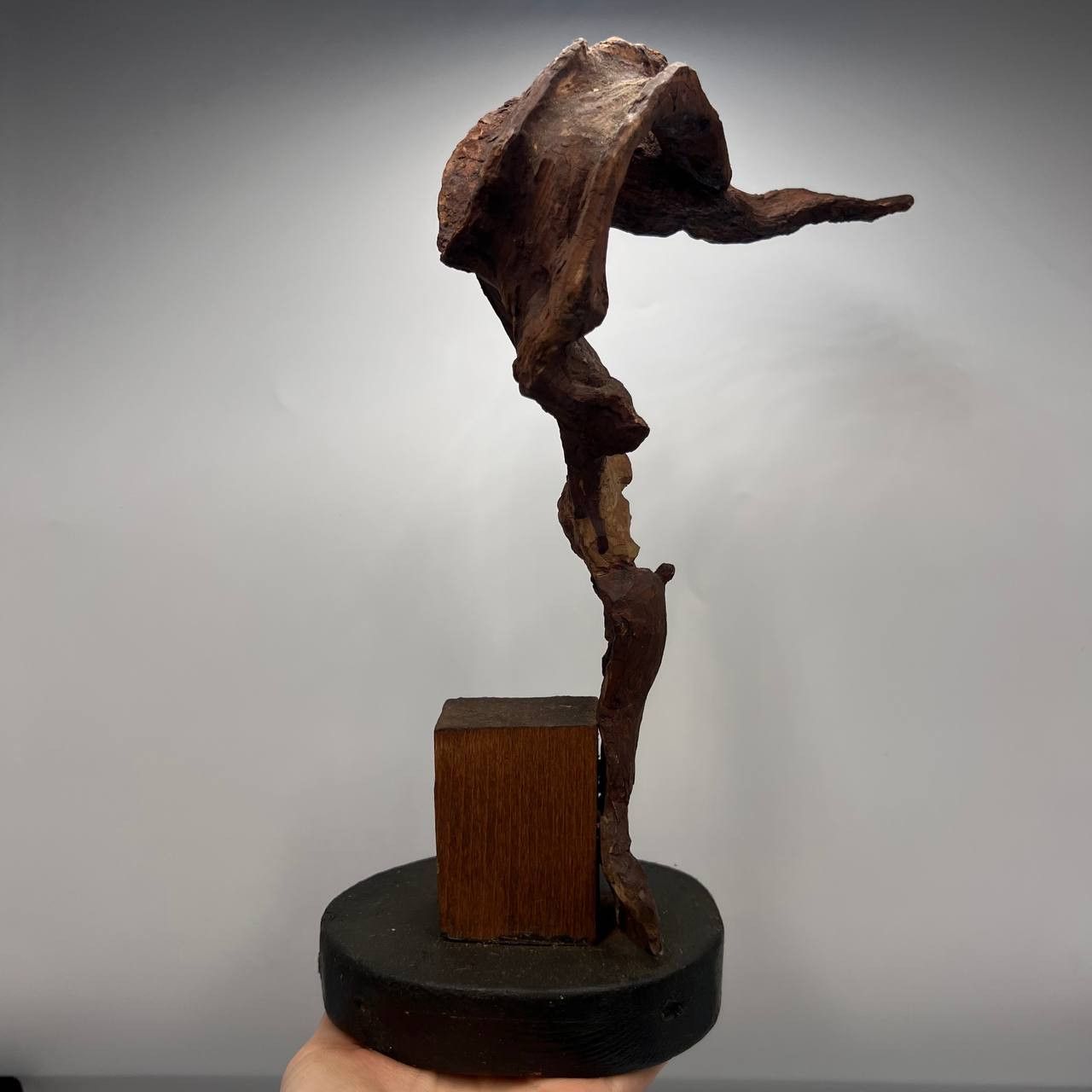 Vintage Handcrafted Vintage Decorative Figure Man Wood 11.4" Size ONE SIZE - 6 Thumbnail