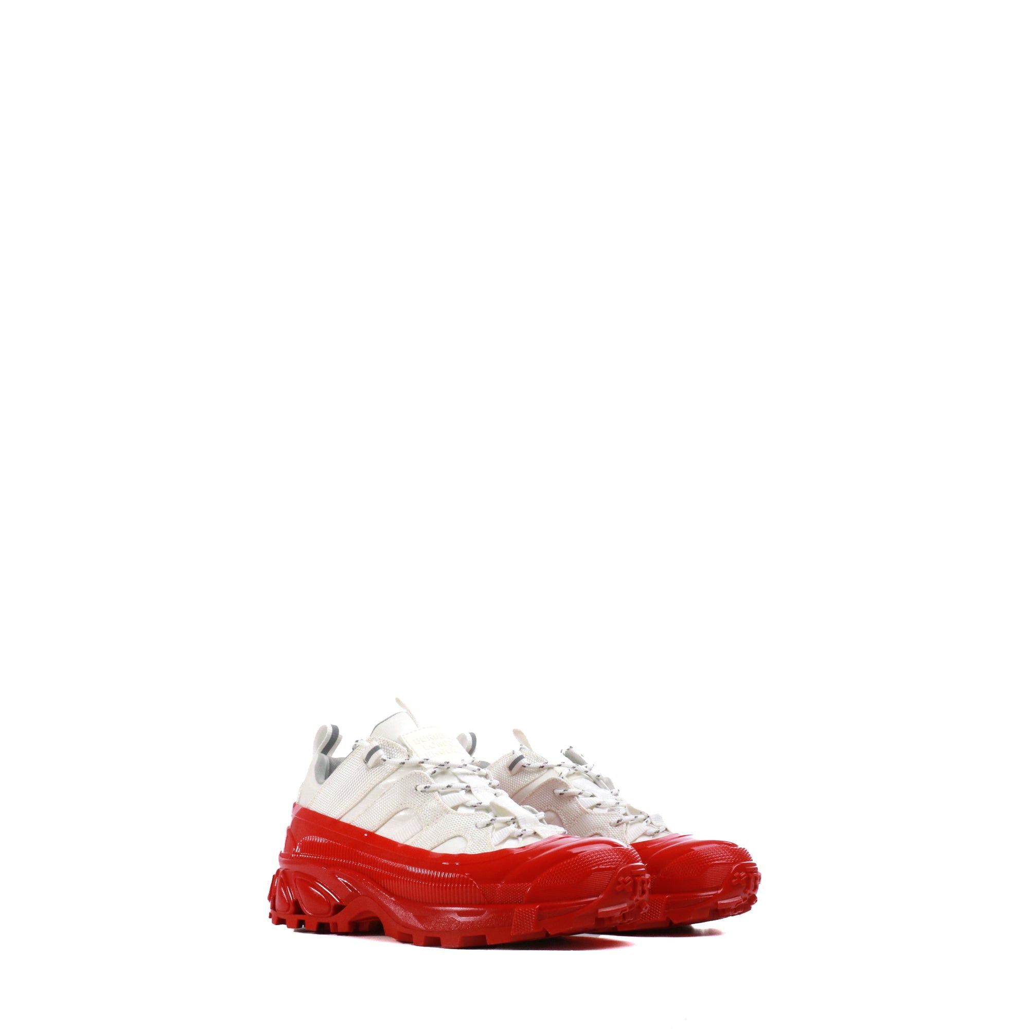 BURBERRY - Arthur Burberry sneakers in white canvas and red plastic (T37)