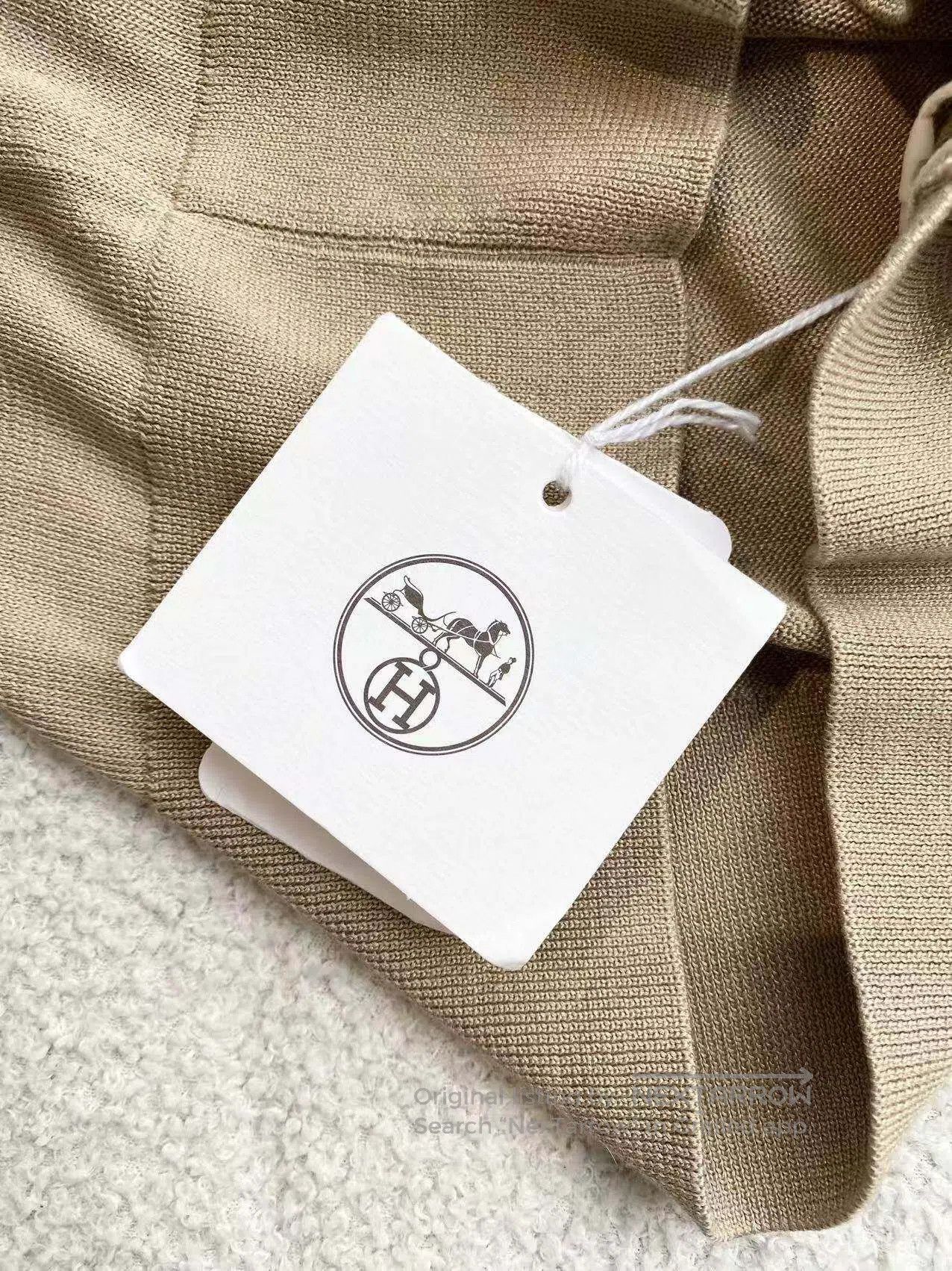 Hermes Hermes Rivet-embellished coffee short-sleeved knitwear| Size 4XL / US 24-26 - 6 Thumbnail