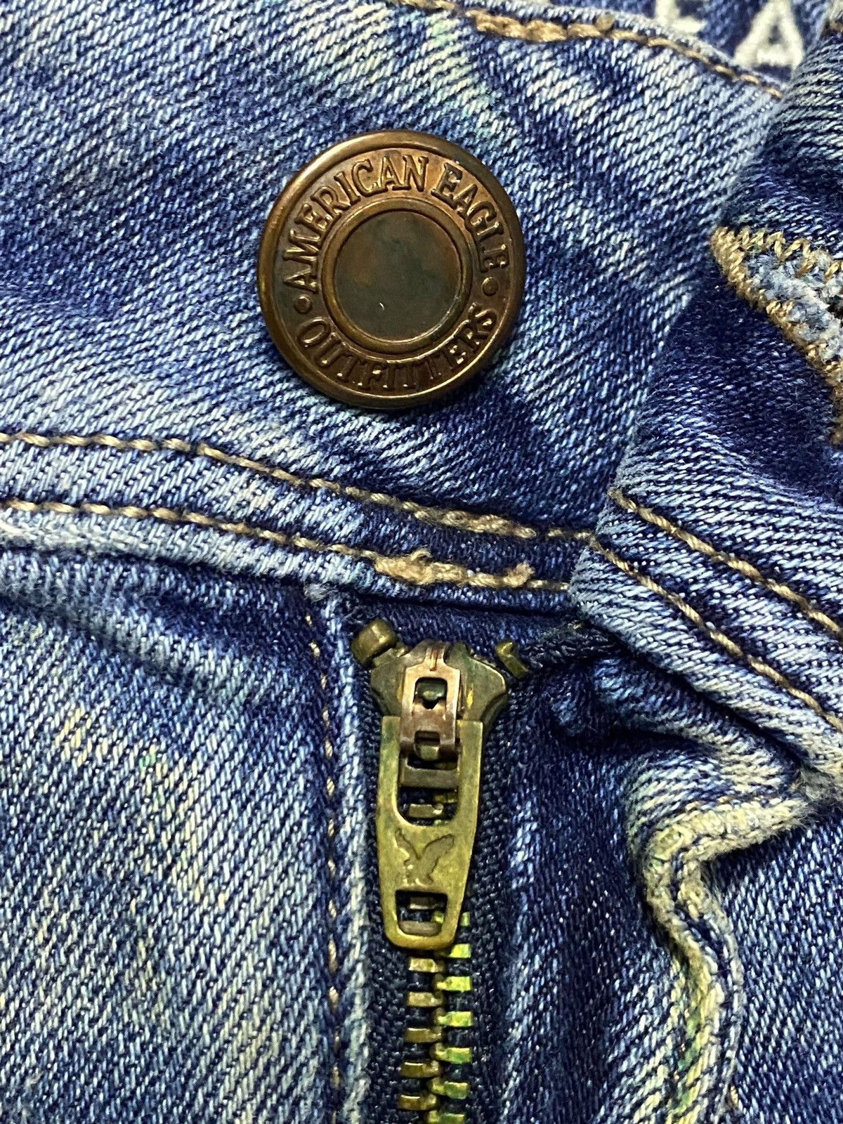 Other Vintage American Eagle Mud Wash Flare Style Jeans Size US 27 - 9 Thumbnail