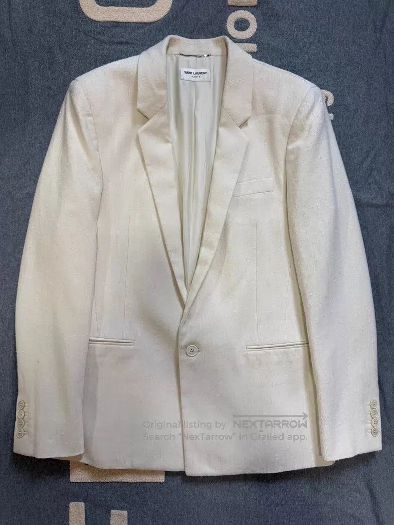 Saint Laurent Paris Saint Laurent Paris Notched Lapel White Suit Size US M / EU 48-50 / 2 - 1 Thumbnail