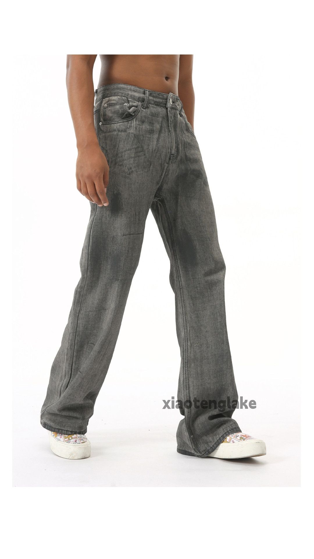 Jean × Vintage Unisex washed faded punk grunge bootcut stain jeans Size US 32 / EU 48 - 6 Thumbnail