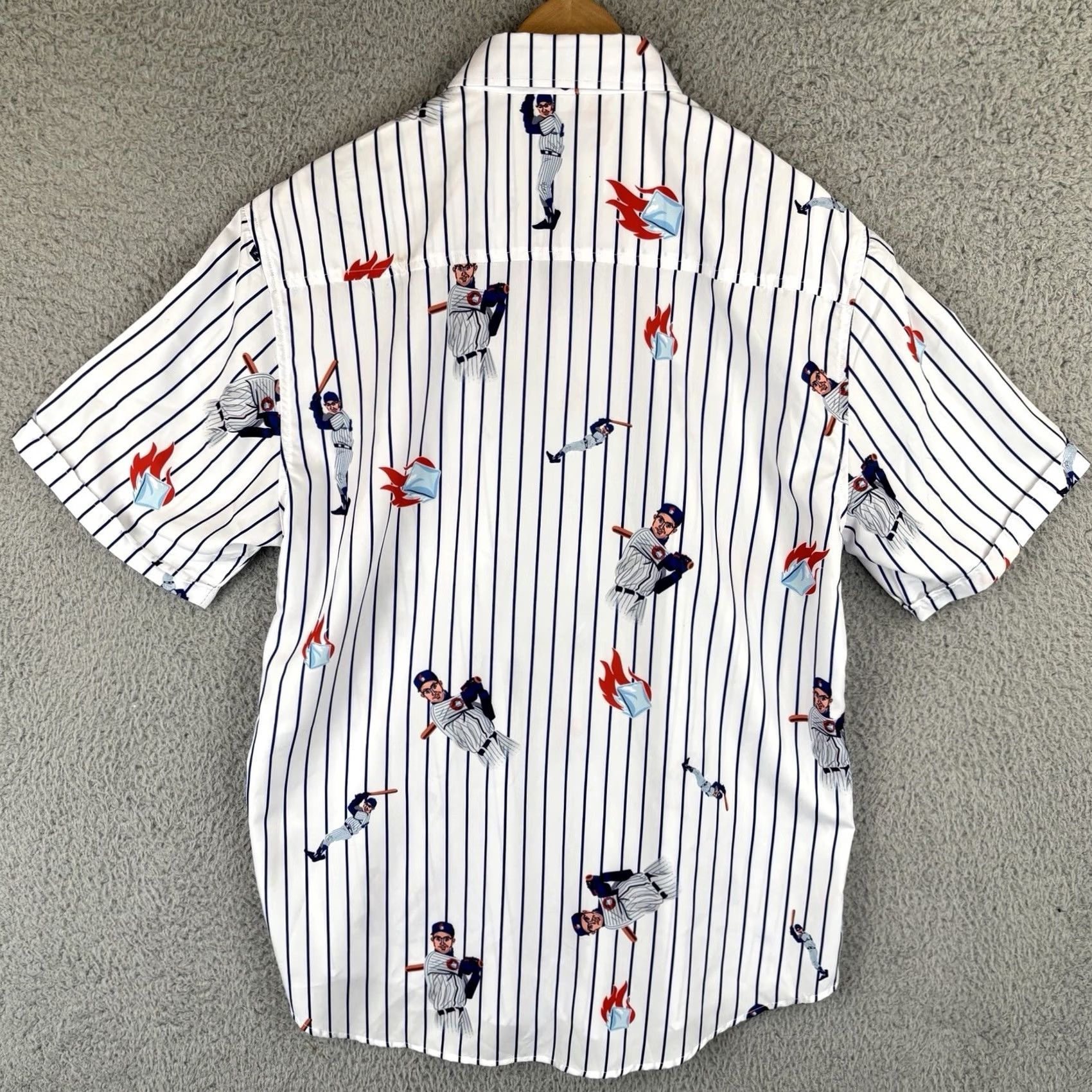 Gloverall RSVLTS Shirt Mens L Rookie Of The Year Pinstripe White Button Down All Over Size US L / EU 52-54 / 3 - 5 Thumbnail