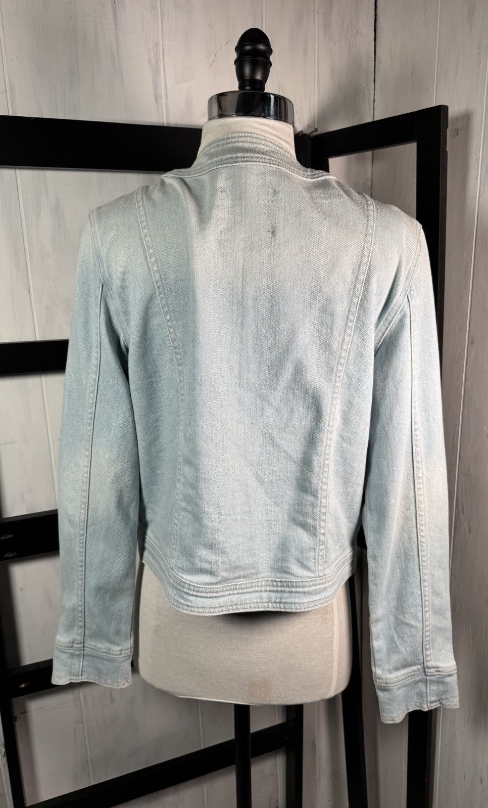L'AGENCE L'Agence Yari Collarless Denim Open Double Button Jacket Size M / US 6-8 / IT 42-44 - 5 Thumbnail