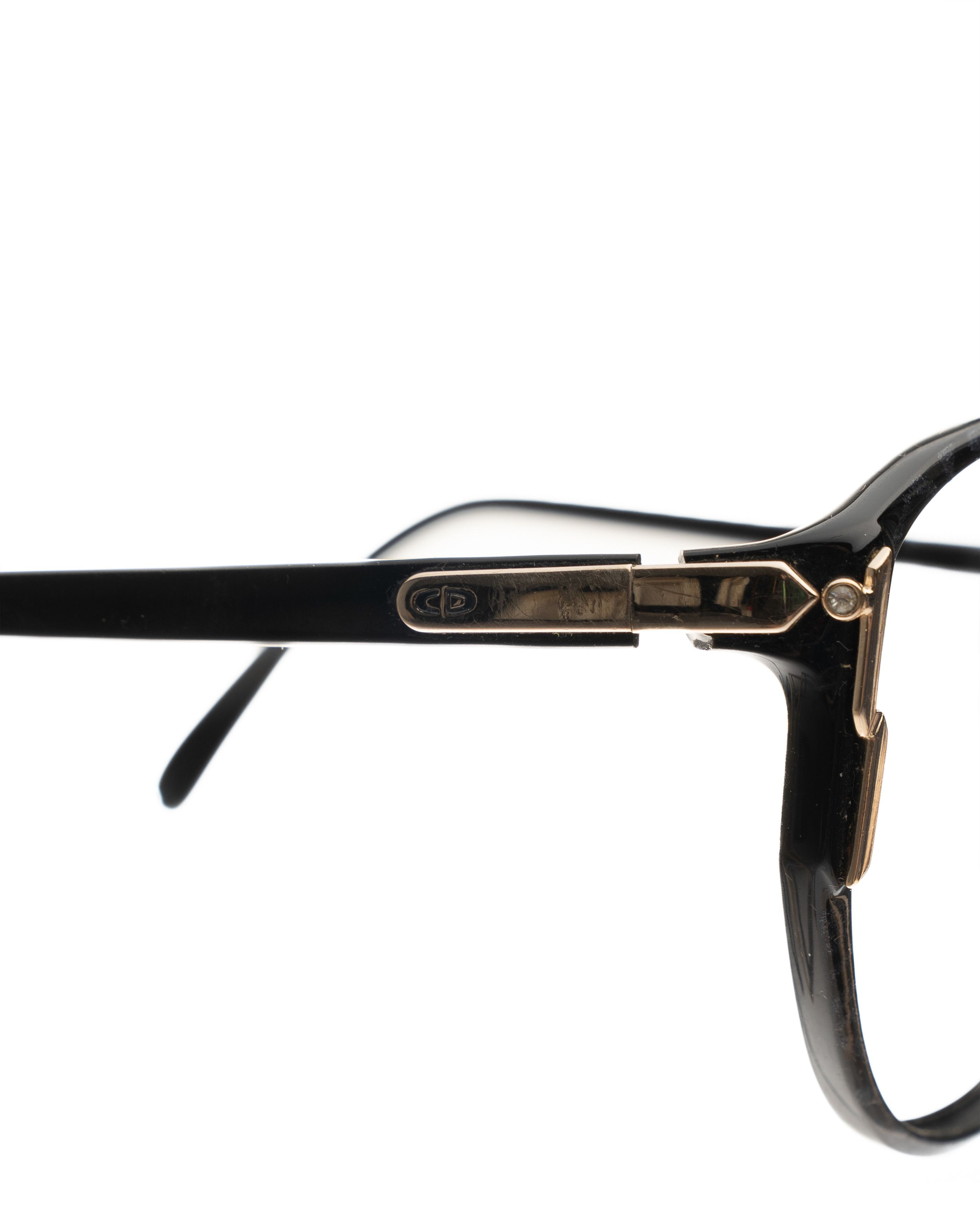 Christian Dior Monsieur Christian Dior '80s Oversized Black with Crystals Glasses Size ONE SIZE - 1 Thumbnail