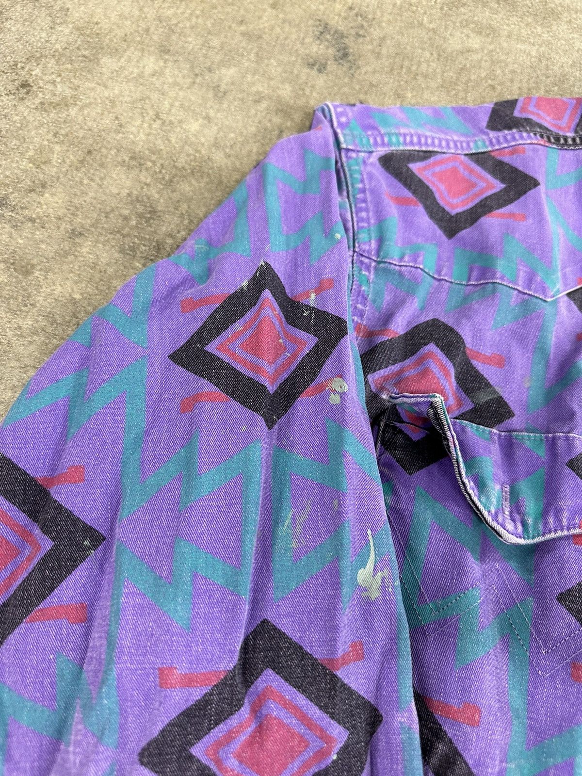 Vintage Vintage 90s Wrangler Brushpopper Painters Button Up Shirt Size US L / EU 52-54 / 3 - 4 Thumbnail
