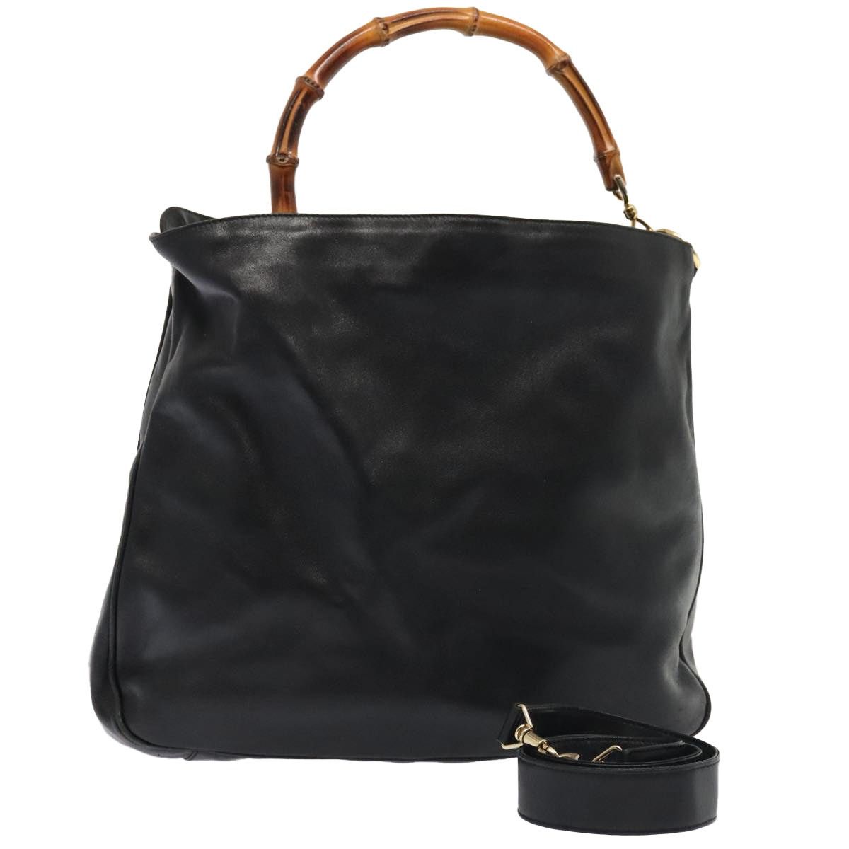 Gucci GUCCI Bamboo Shoulder Bag Leather Black Gold 001 2123 001 Size ONE SIZE - 1 Thumbnail