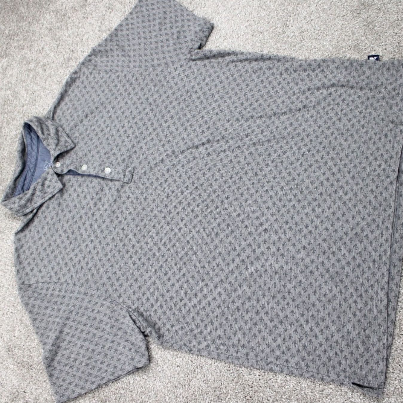 Vineyard Vines Vineyard Vines Edgartown Polo Shirt Mens Medium Gray Fish All Over Print S/S Size US S / EU 44-46 / 1 - 7 Thumbnail