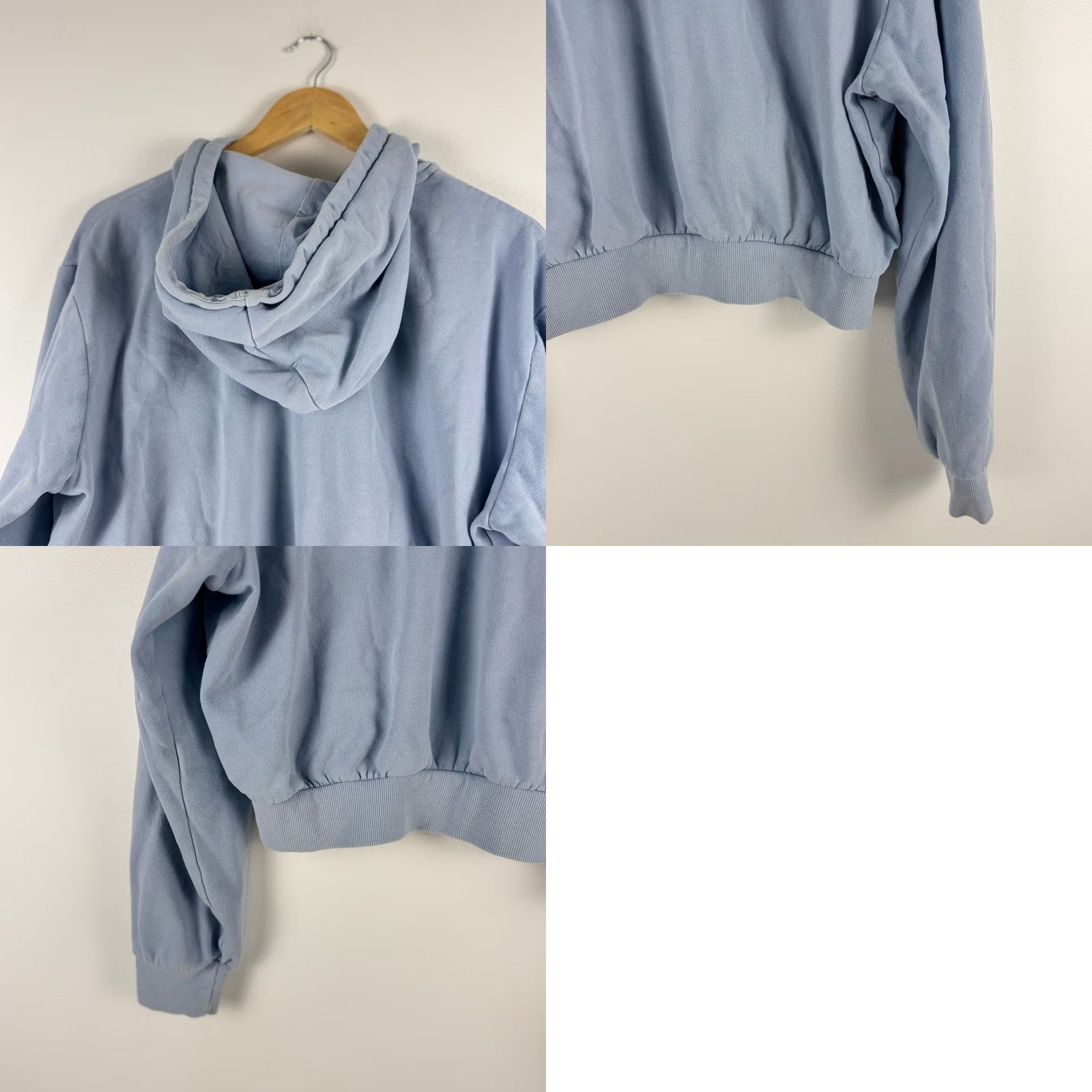 Vintage H M Divided Cropped Hoodie Blue Long Sleeve Zip Up Basic Size L Womens Size L / US 10 / IT 46 - 9 Thumbnail