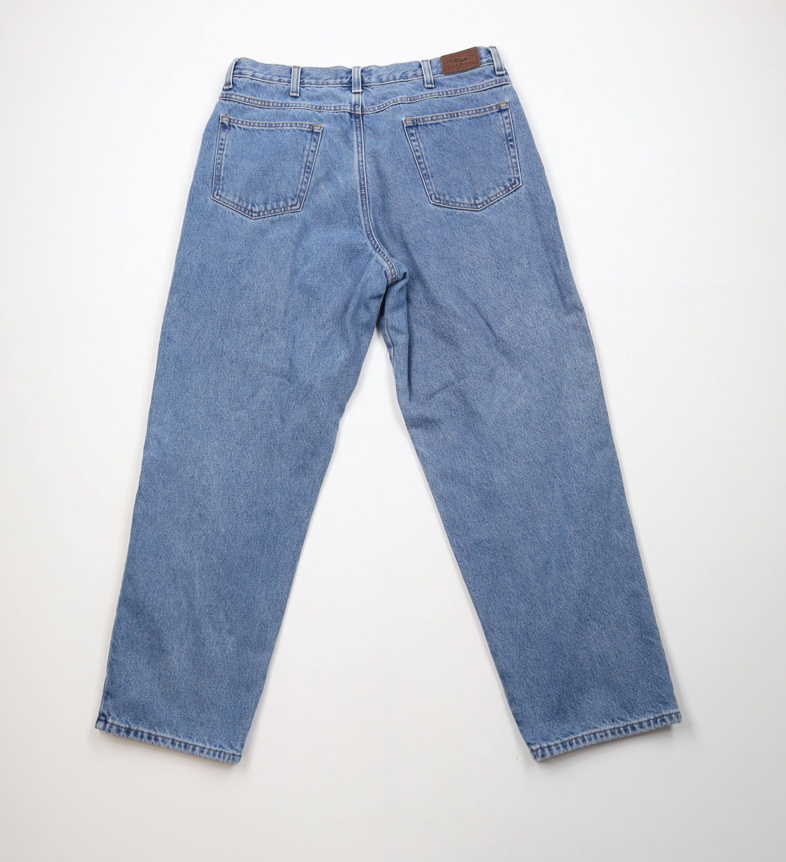 L.L. Bean × Vintage Vintage LL Bean Relaxed Fit Flannel Lined Denim Jeans Blue Size US 36 / EU 52 - 12 Thumbnail
