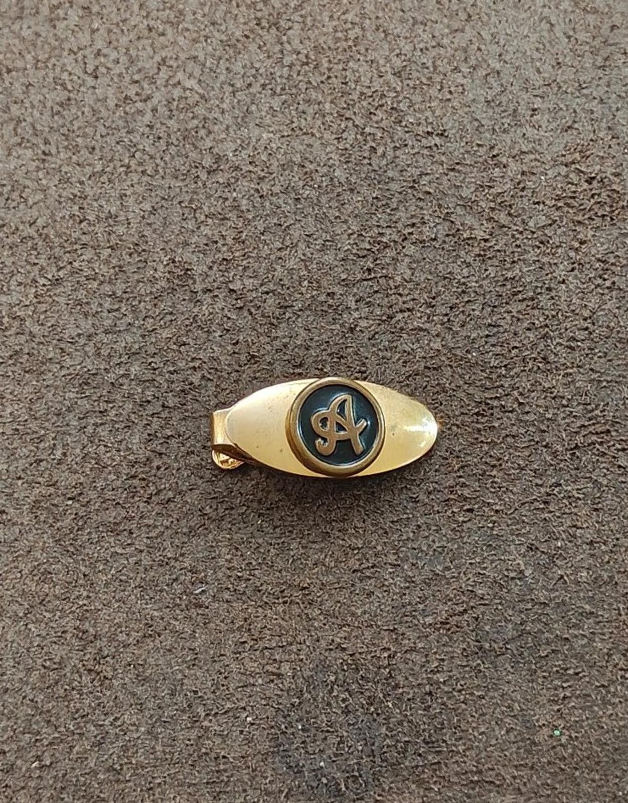 Other 1950s/60s Gold Tone Black Enamel Monogram Initial A Tie Clip Size ONE SIZE - 9 Thumbnail