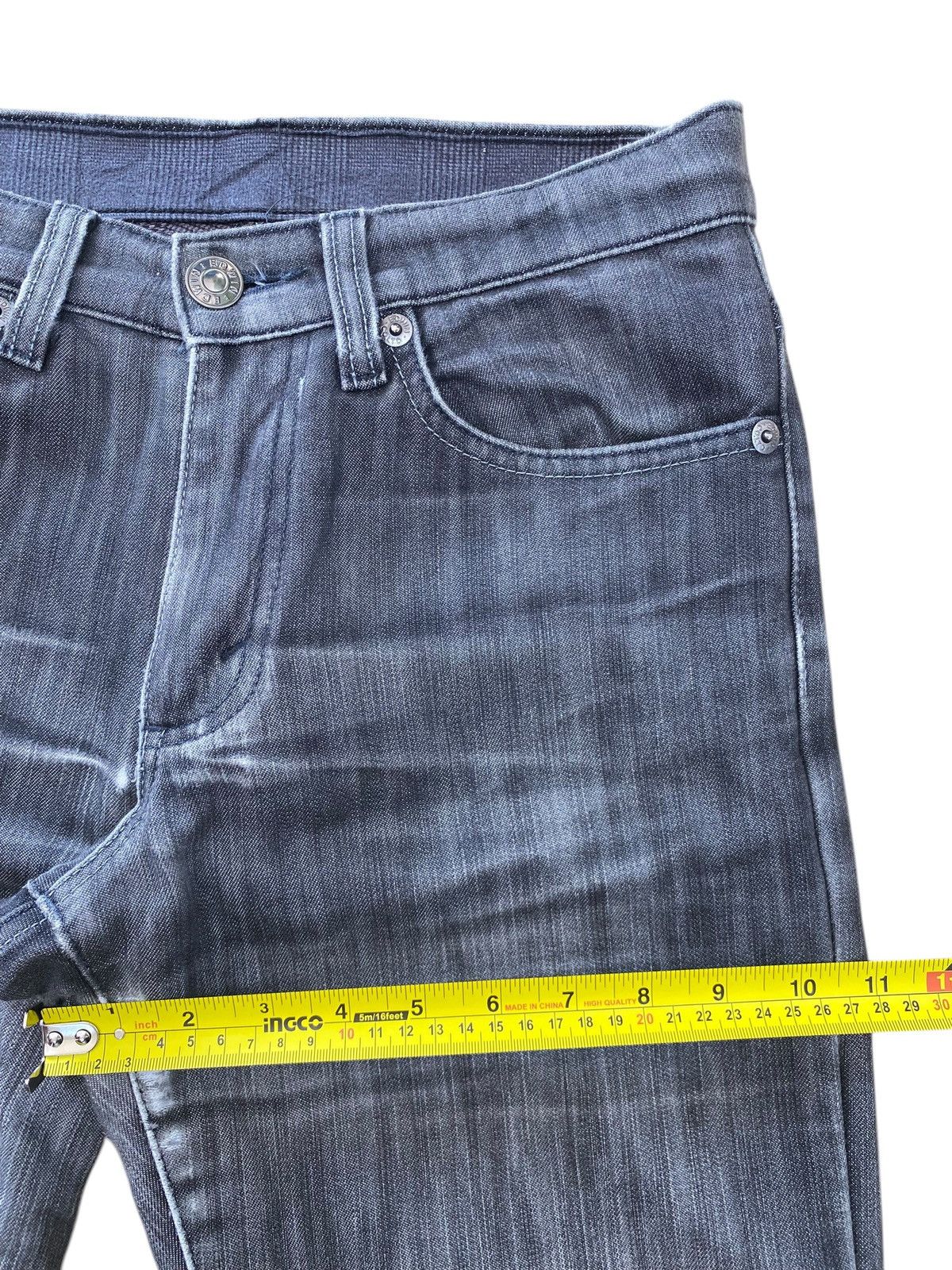 Edwin Edwin Blue Wash Whiskered Style Straight Leg Jeans Size US 29 - 7 Thumbnail