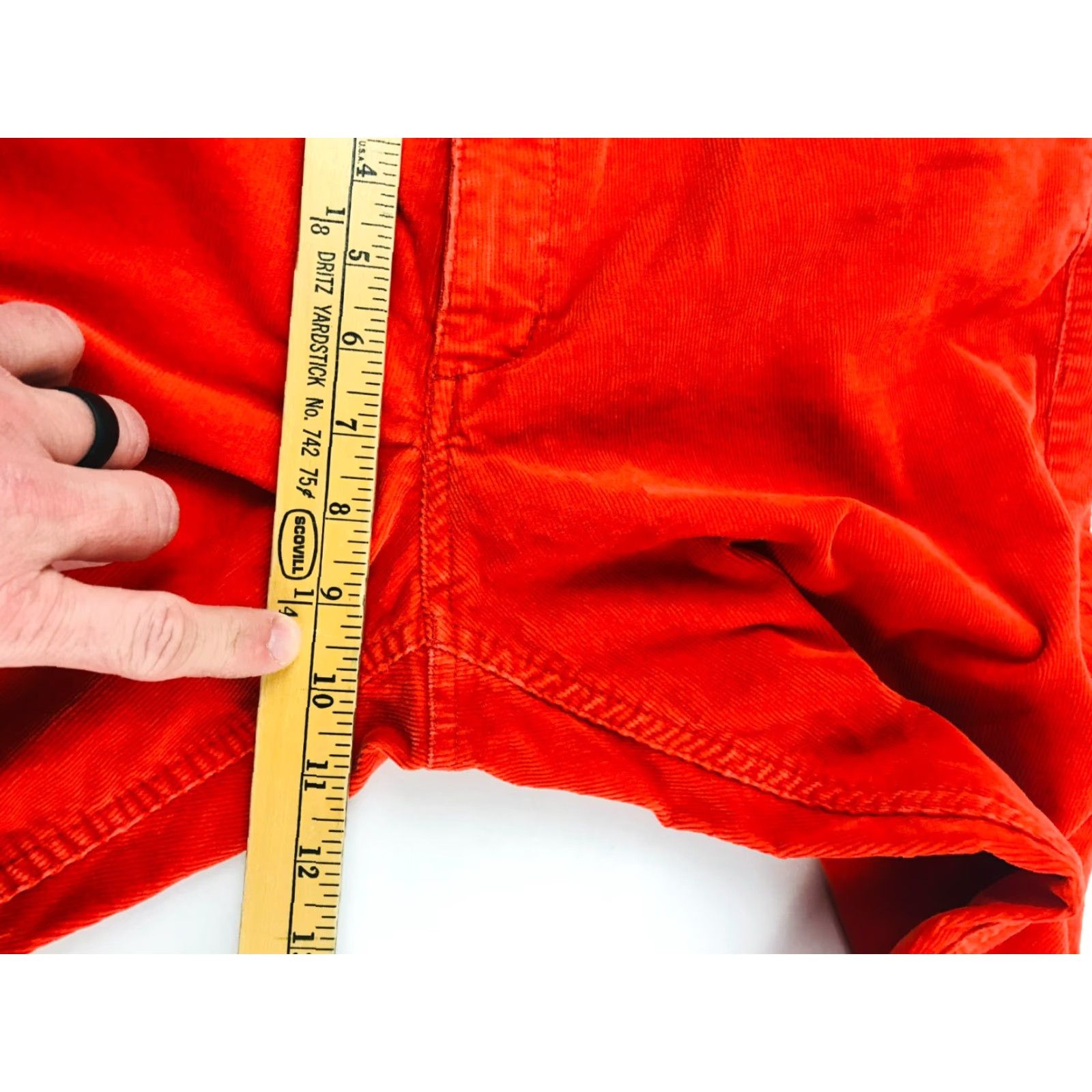 Merona Merona Fit 2 Jeans Womens Size 12 Orange Corduroy Stretch Hemmed 29" Regular Straight pants Womens 12 Orange Corduroy Stretch 29" Hemmed Size 34" / US 12 / IT 48 - 5 Thumbnail