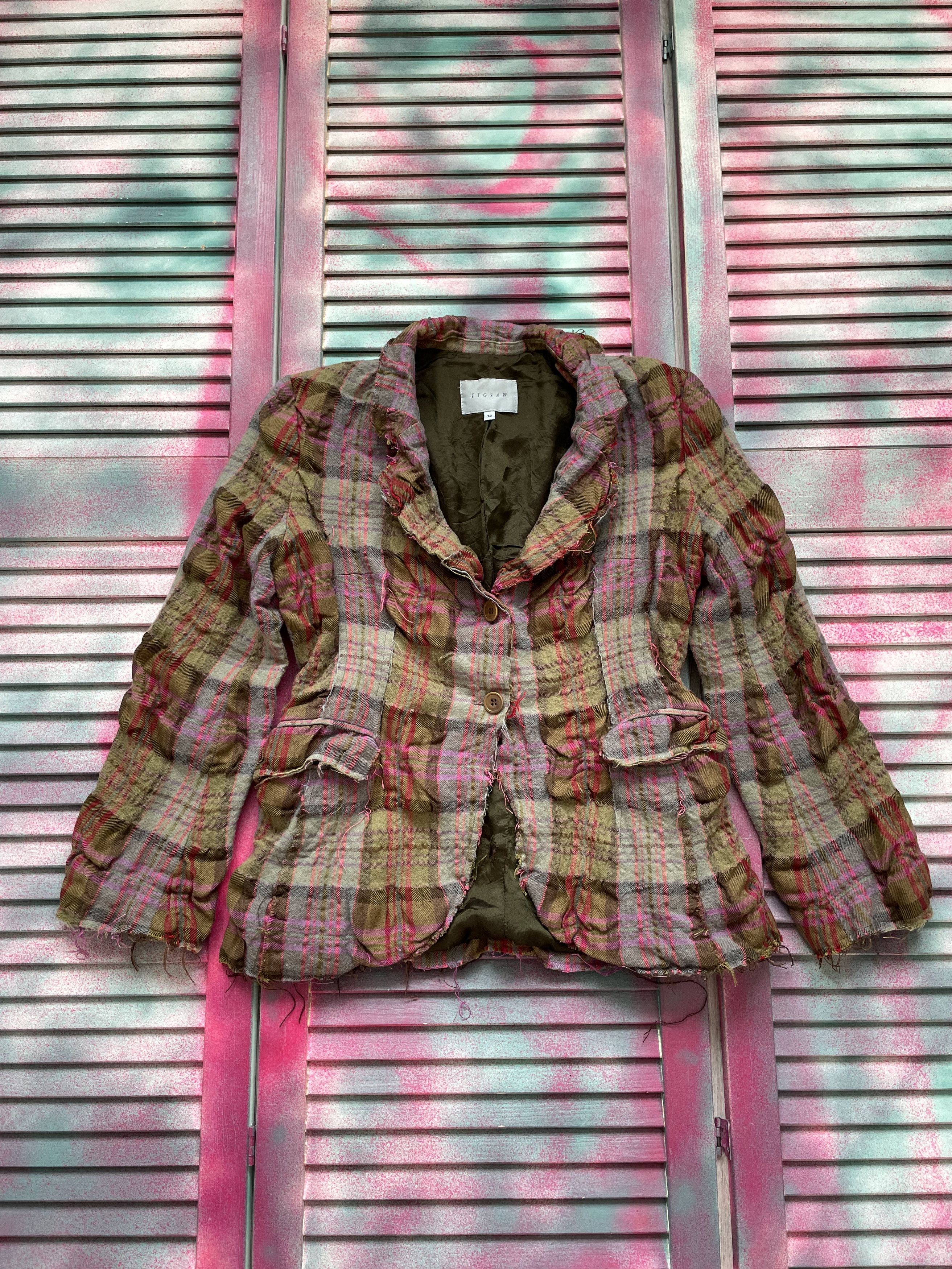 Japanese Brand Vintage 90s Work Art tattered style Fashion Blazer Jacket Size S / US 4 / IT 40 - 1 Thumbnail