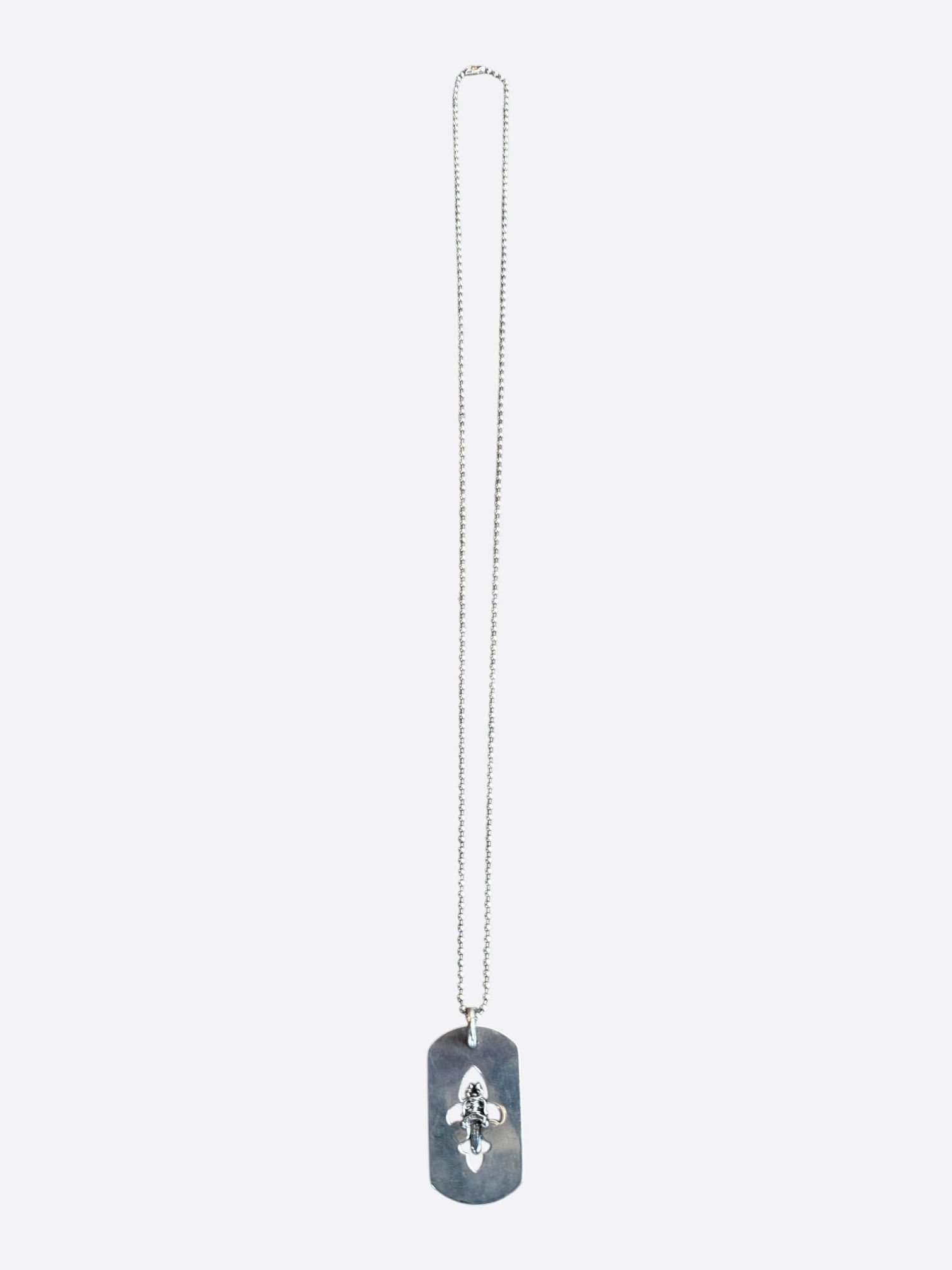 Chrome Hearts Chrome Hearts Silver Dagger & Fleur Dog Tag Necklace Size ONE SIZE - 3 Thumbnail