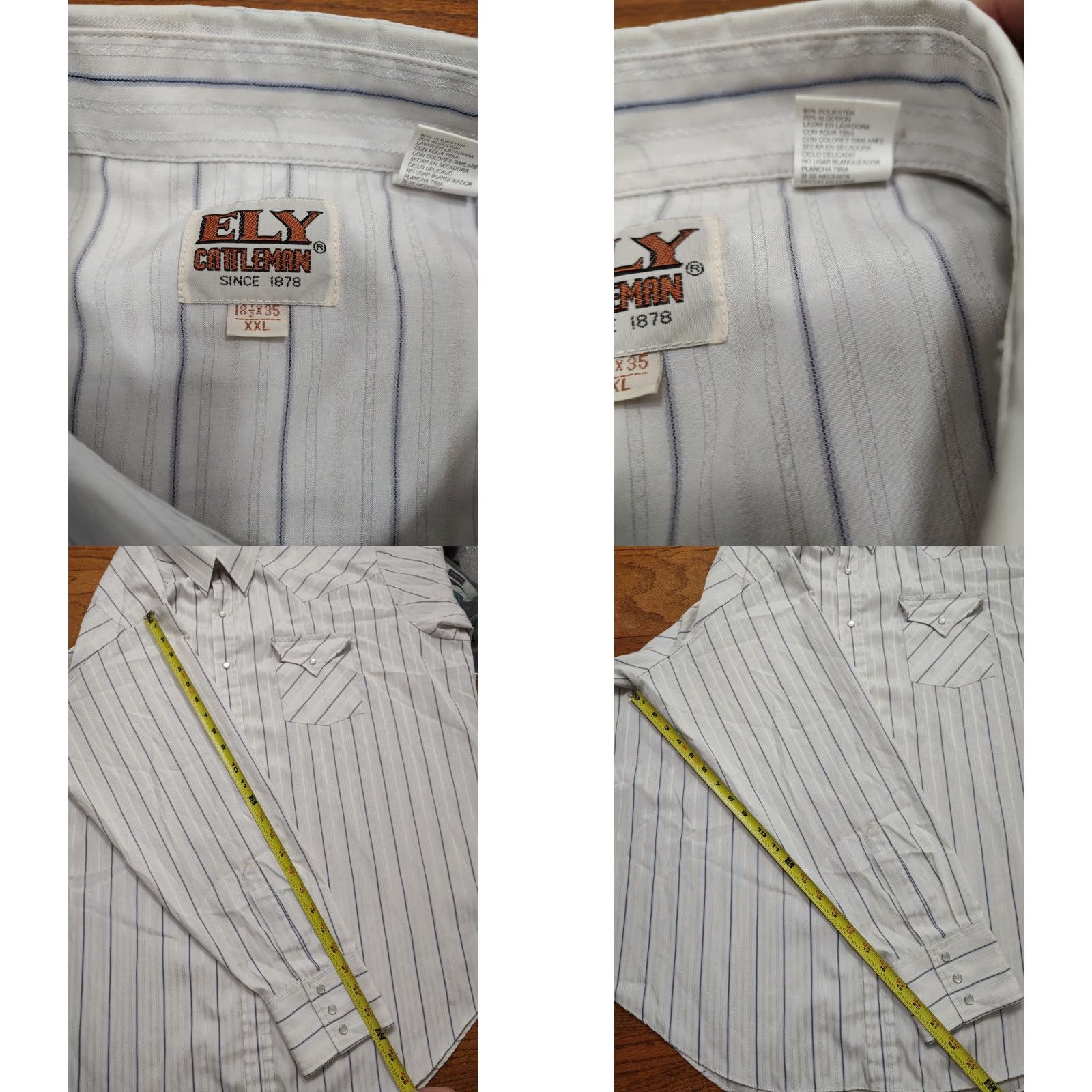Vintage VINTAGE Ely Cattleman Pearl Snap Shirt Mens XXL White Stripe Western rodeo Size US XXL / EU 58 / 5 - 8 Thumbnail