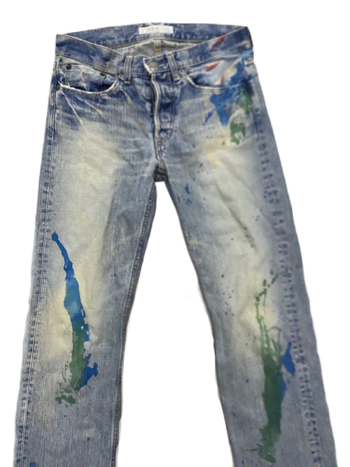 If Six Was Nine × Japanese Brand × KMRii JAPAN BRAND DOMINGO DMG PAINT SPLASH DISTRESS RARE Size US 30 / EU 46 - 2 Thumbnail