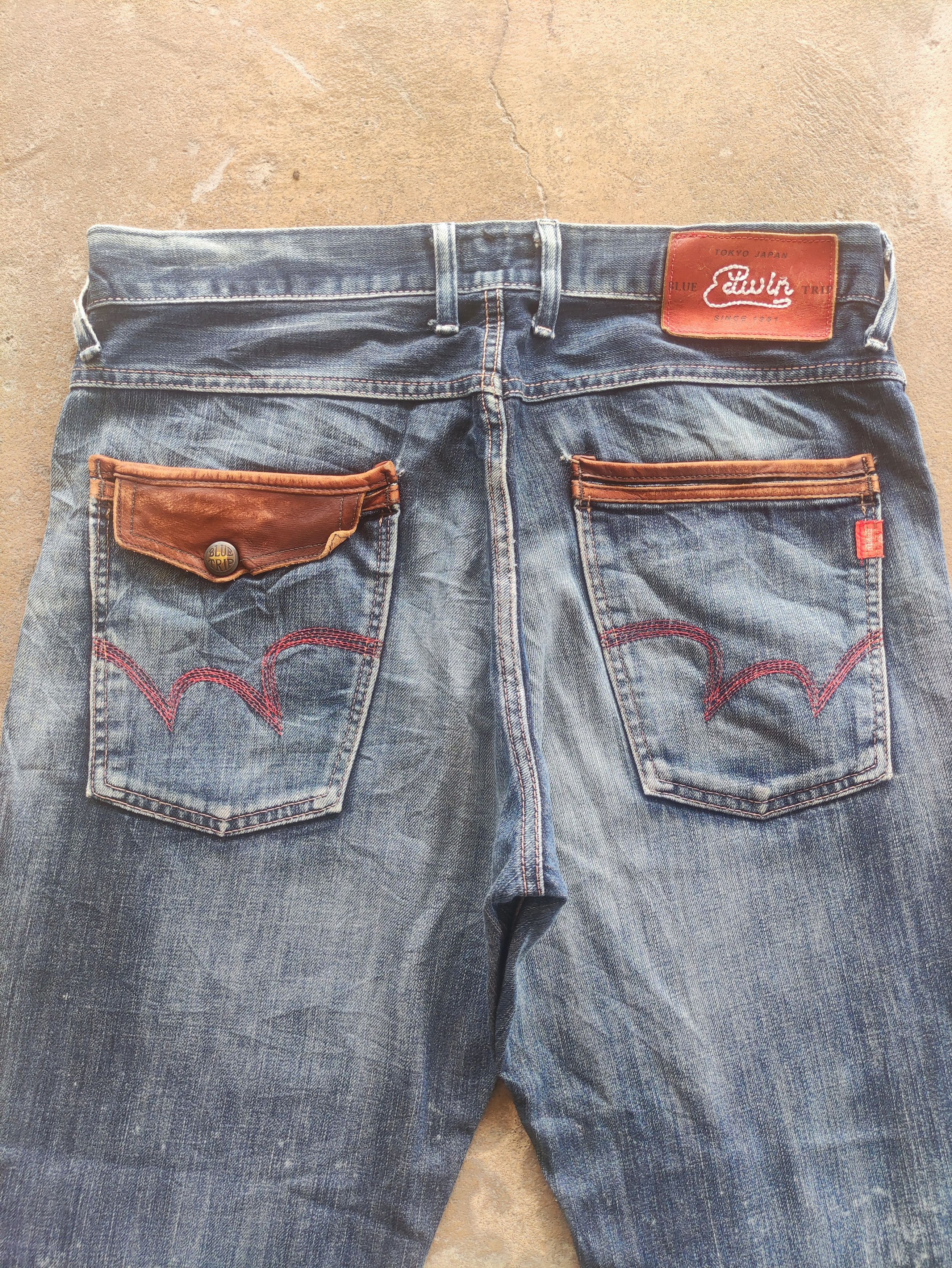 Edwin × Jean W37 Vintage Edwin Made In Japan Distressed Denim Faded Pants Size US 37 - 10 Thumbnail