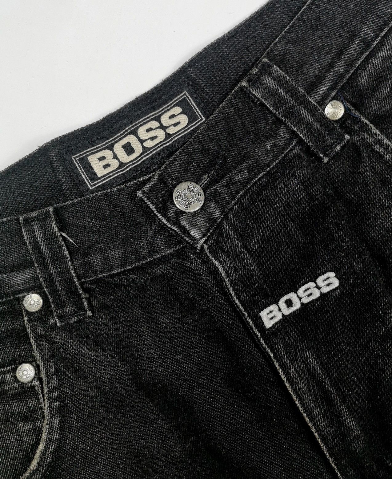Hugo Boss Baggy Carpenter Boss Distressed Vintage Black Jeans Size US 30 / EU 46 - 9 Thumbnail