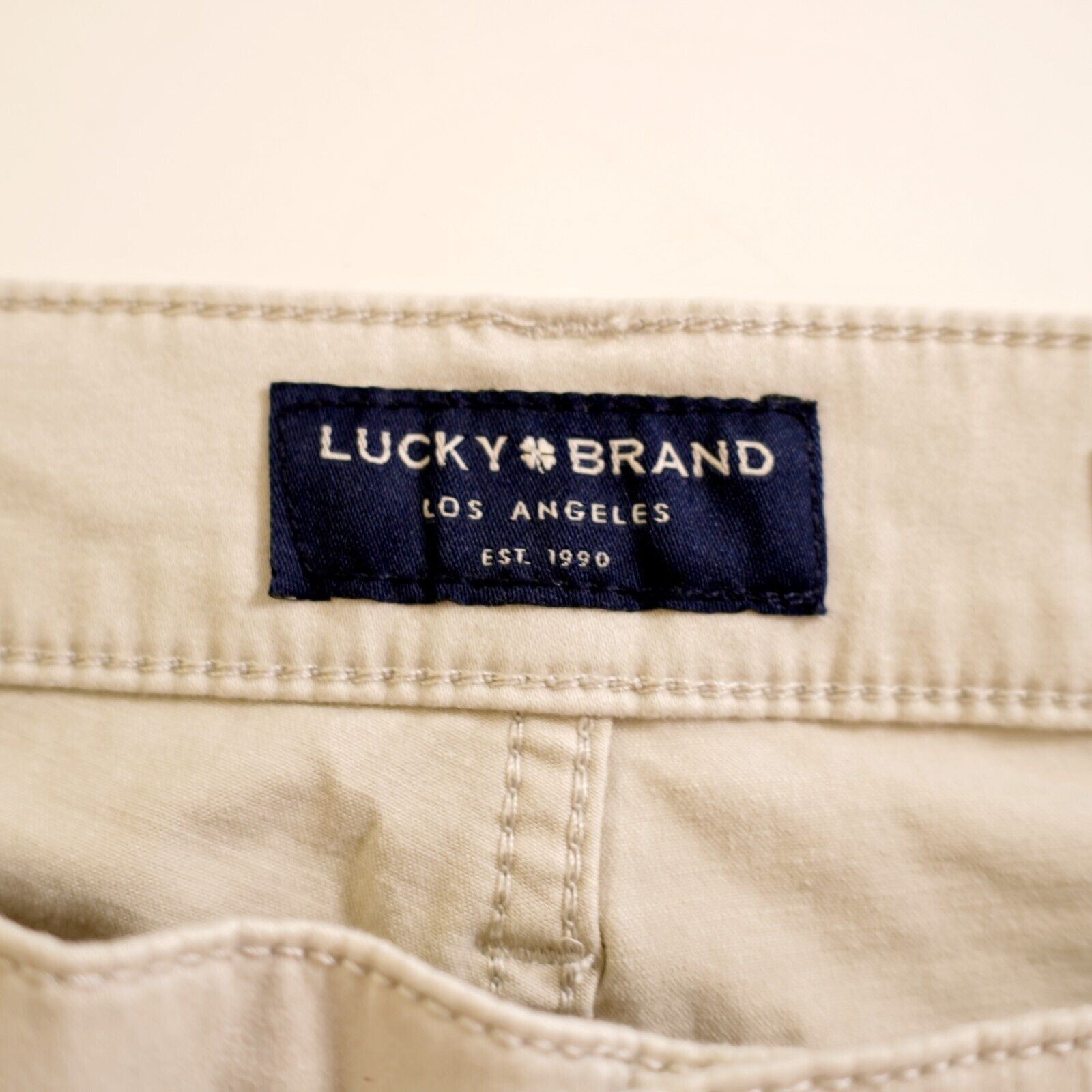 Lucky Brand Lucky Brand 363 Vintage Straight Lightweight Cream Jeans Mid Size US 34 / EU 50 - 8 Thumbnail