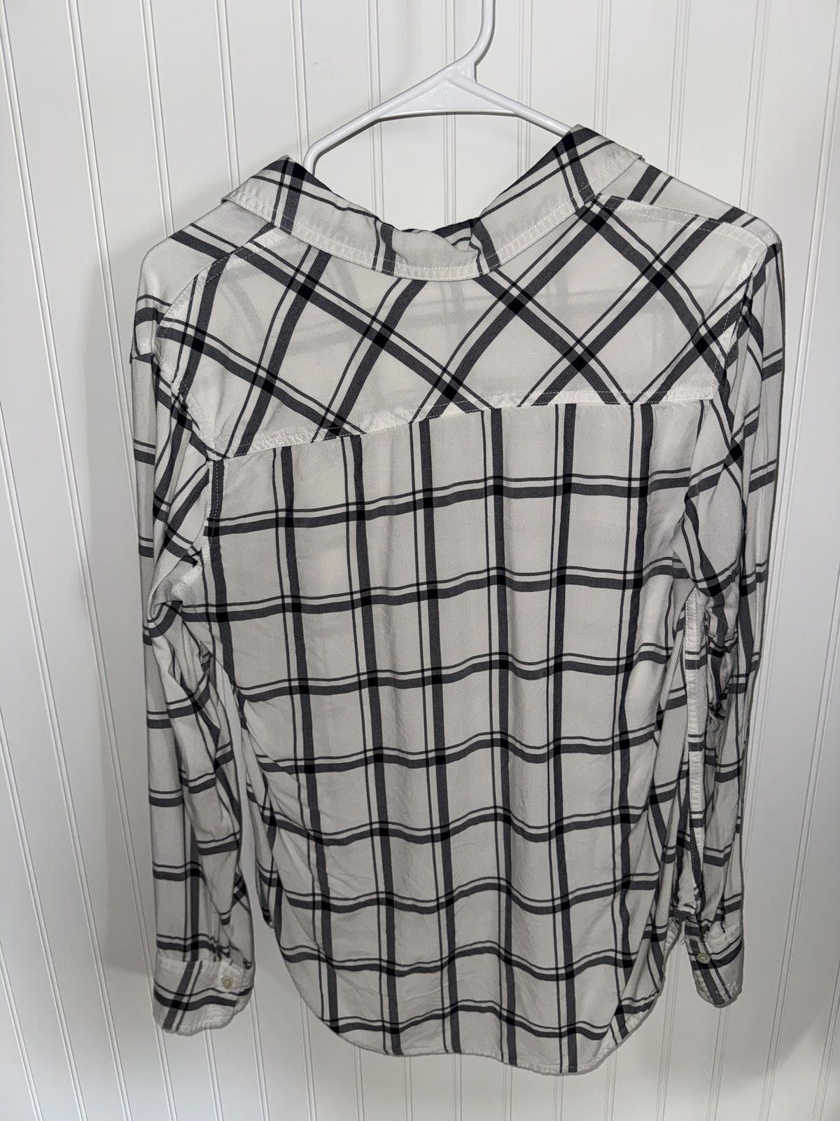 Other a.n.d Women's Black and White Plaid Button-Up Shirt, L Size L / US 10 / IT 46 - 2 Thumbnail