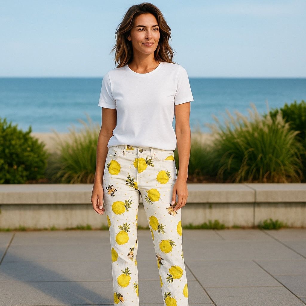 Anthropologie Anthropologie Lemon Print Jeans Size 28" / US 6 / IT 42 - 1 Thumbnail