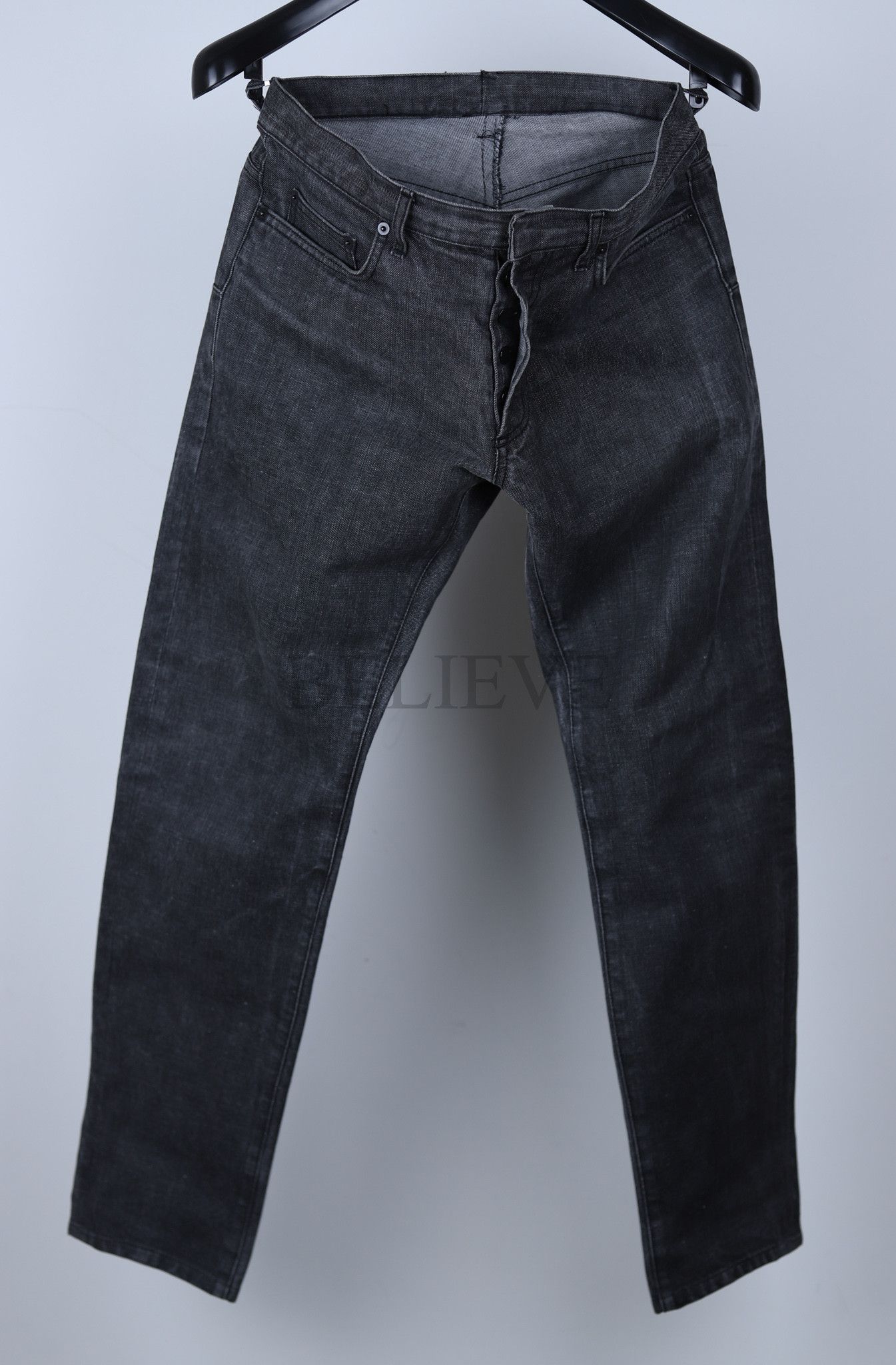 image of Dior Jeans Grey Logo Denim Hedi Slimane 152 in Black Denim, Men's (Size 30)