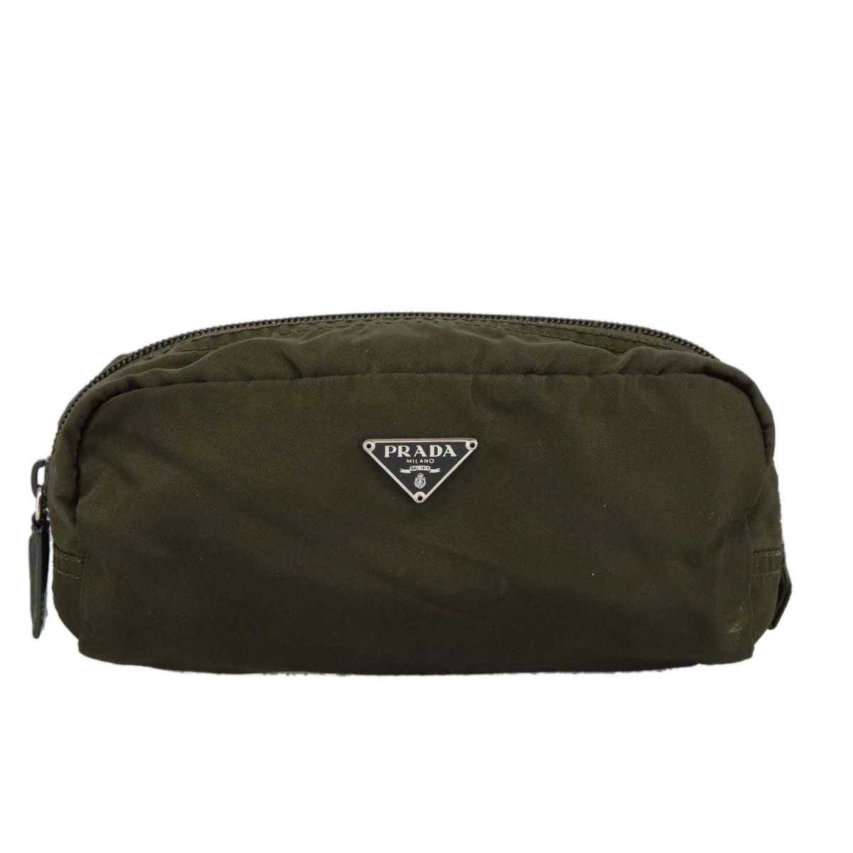 Prada Tessuto Khaki Synthetic Clutch Bag (Pre-Owned) Size ONE SIZE - 1 Thumbnail