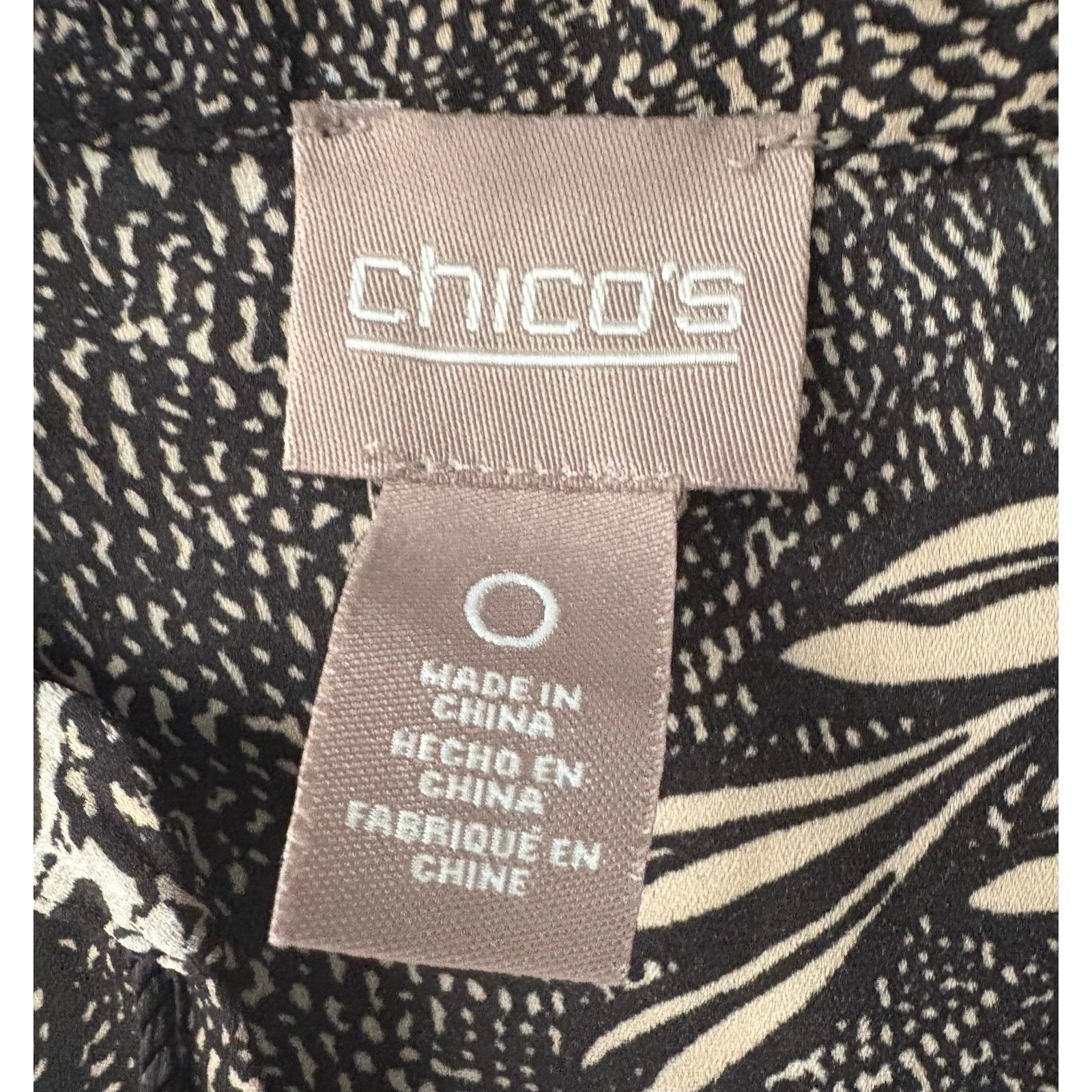 Chicos Chico's | Women's Floral Tropical Print Long Sleeve Top | 0 Size XS / US 0-2 / IT 36-38 - 3 Thumbnail