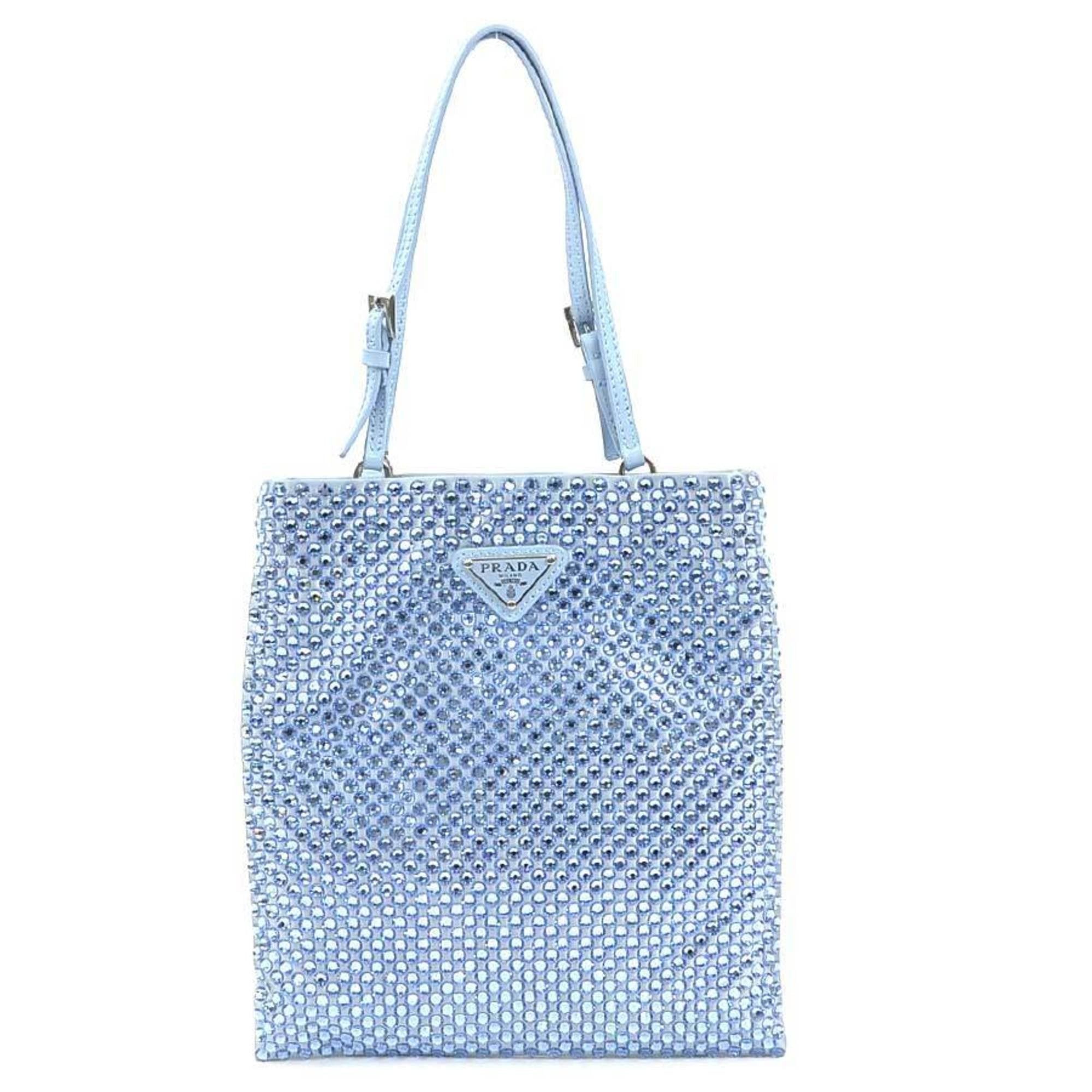 Prada Prada handbag in light blue satin and rhinestones, women's, 1BA253 90225n Size ONE SIZE - 1 Thumbnail