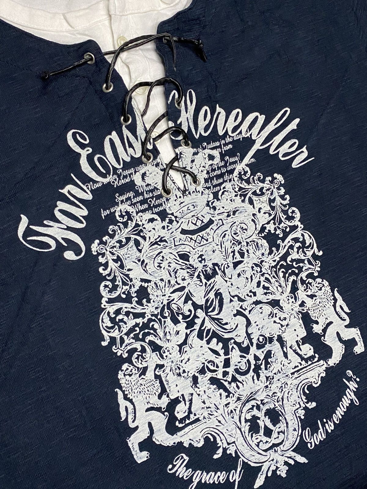 If Six Was Nine × Japanese Brand Y2k Virgin Voyage poem Lace Colar Punk double layer T shirt Size US L / EU 52-54 / 3 - 3 Thumbnail