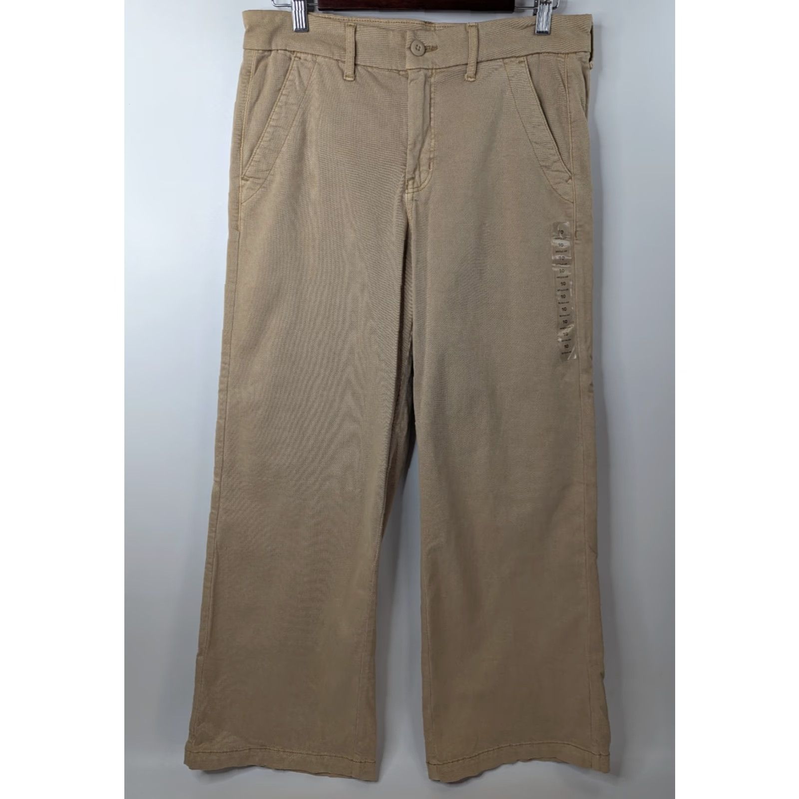 Vintage American Eagle Pants Women's 10 Khaki Wide Leg Stretch Baggy Y2K 90s Skate Vintage No Size 32" / US 10 / IT 46 - 2 Thumbnail