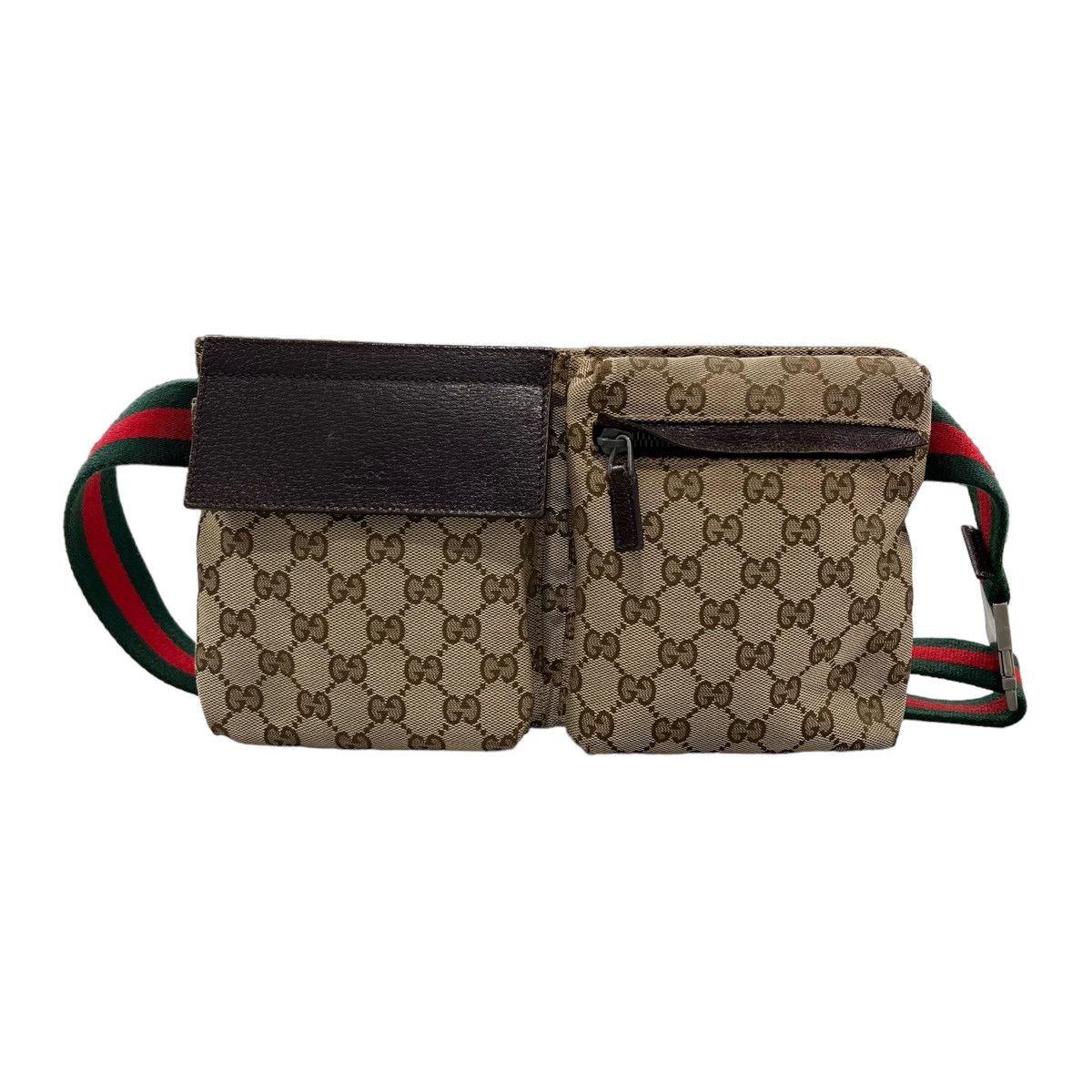 image of Gucci Monogram Crossbody Belt Waist Bag in Tan, Men's