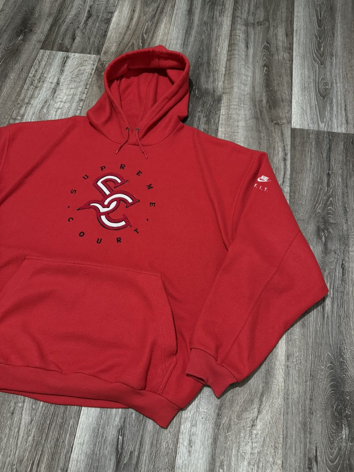 Nike Vintage Nike Supreme Court Fleece BigLogo Hoodie Oversized Size US XXL / EU 58 / 5 - 5 Thumbnail
