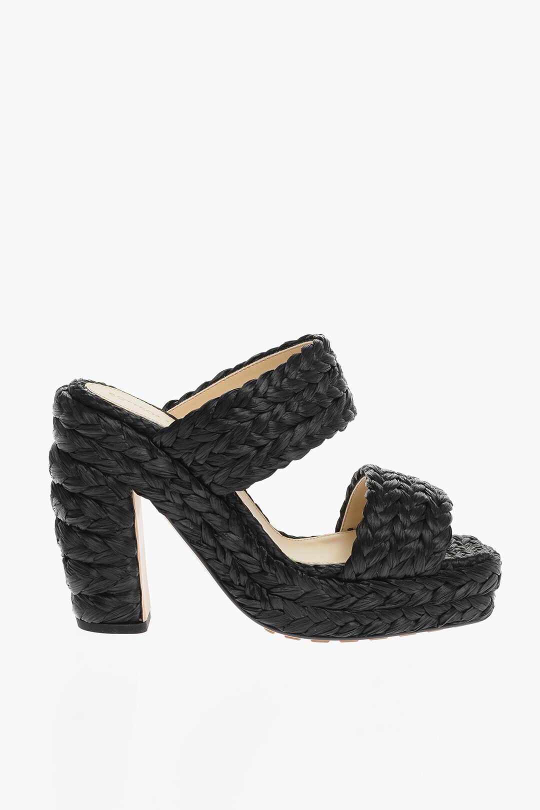 og1mm0624 Braided Raffia Sandals in Black