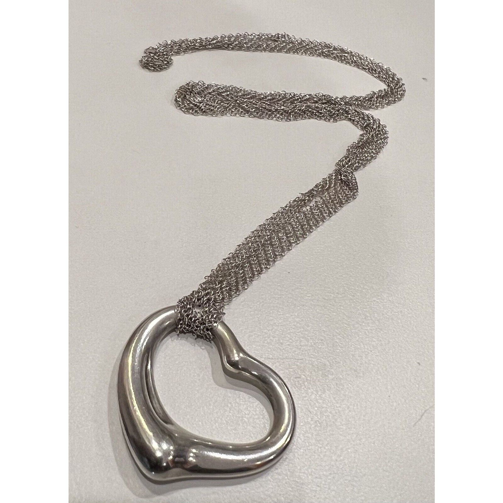 Tiffany & Co. Tiffany & Co. Elsa Peretti Open Heart 30in Chain 925 Mesh Size ONE SIZE - 2 Thumbnail