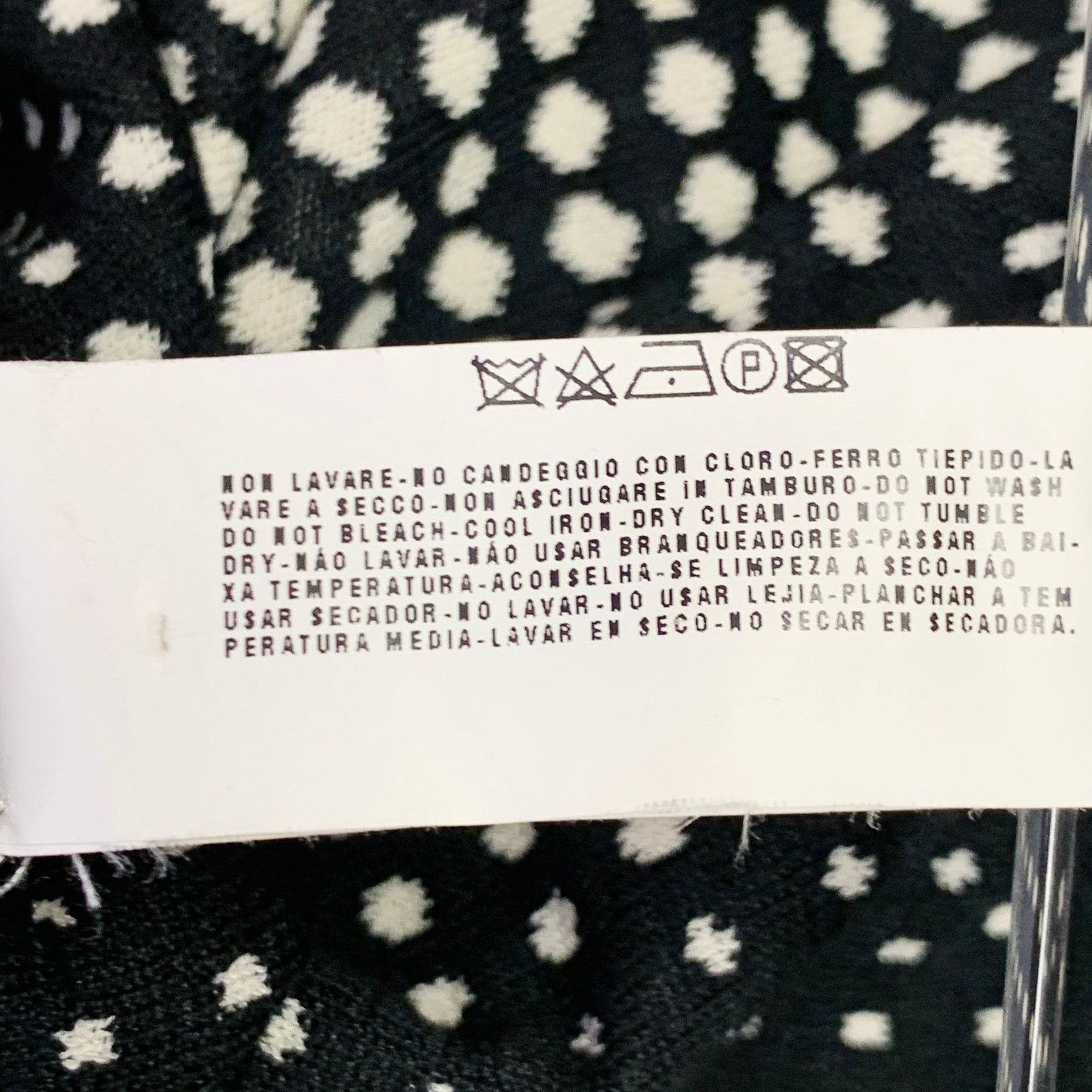 Armani Collezioni Size L Black White Geometric Dots Silk Blend Crew Size US L / EU 52-54 / 3 - 9 Thumbnail