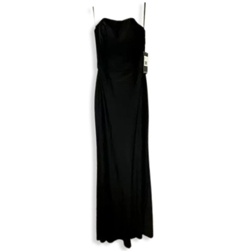 Other La Femme Maxi Dress Strapless Crisscross Slit Black 0 NWT Size XS / US 0-2 / IT 36-38 - 2 Thumbnail