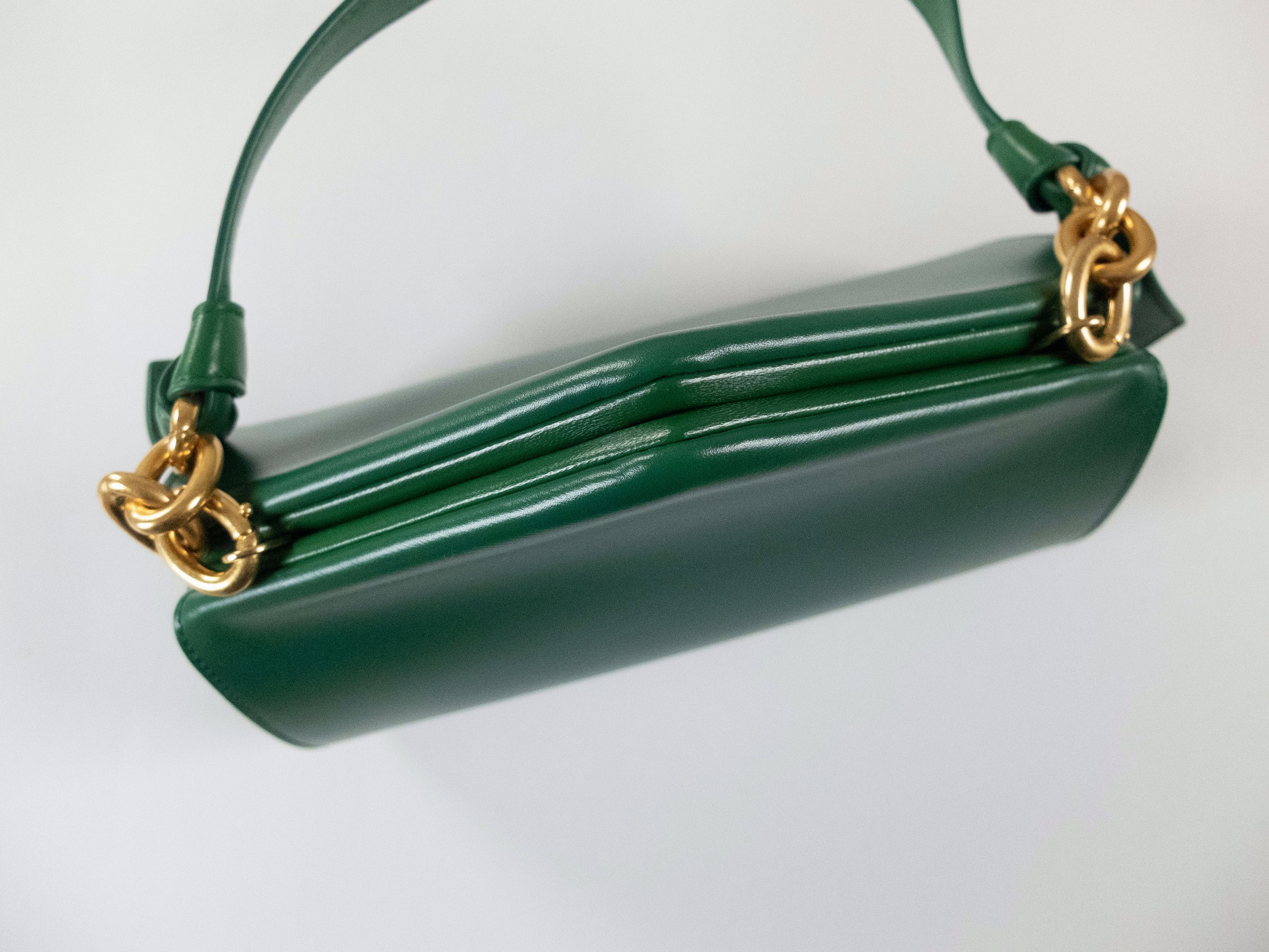 Bottega Veneta BOTTEGA VENETA Tip green smooth leather shoulder bag Size ONE SIZE - 5 Thumbnail