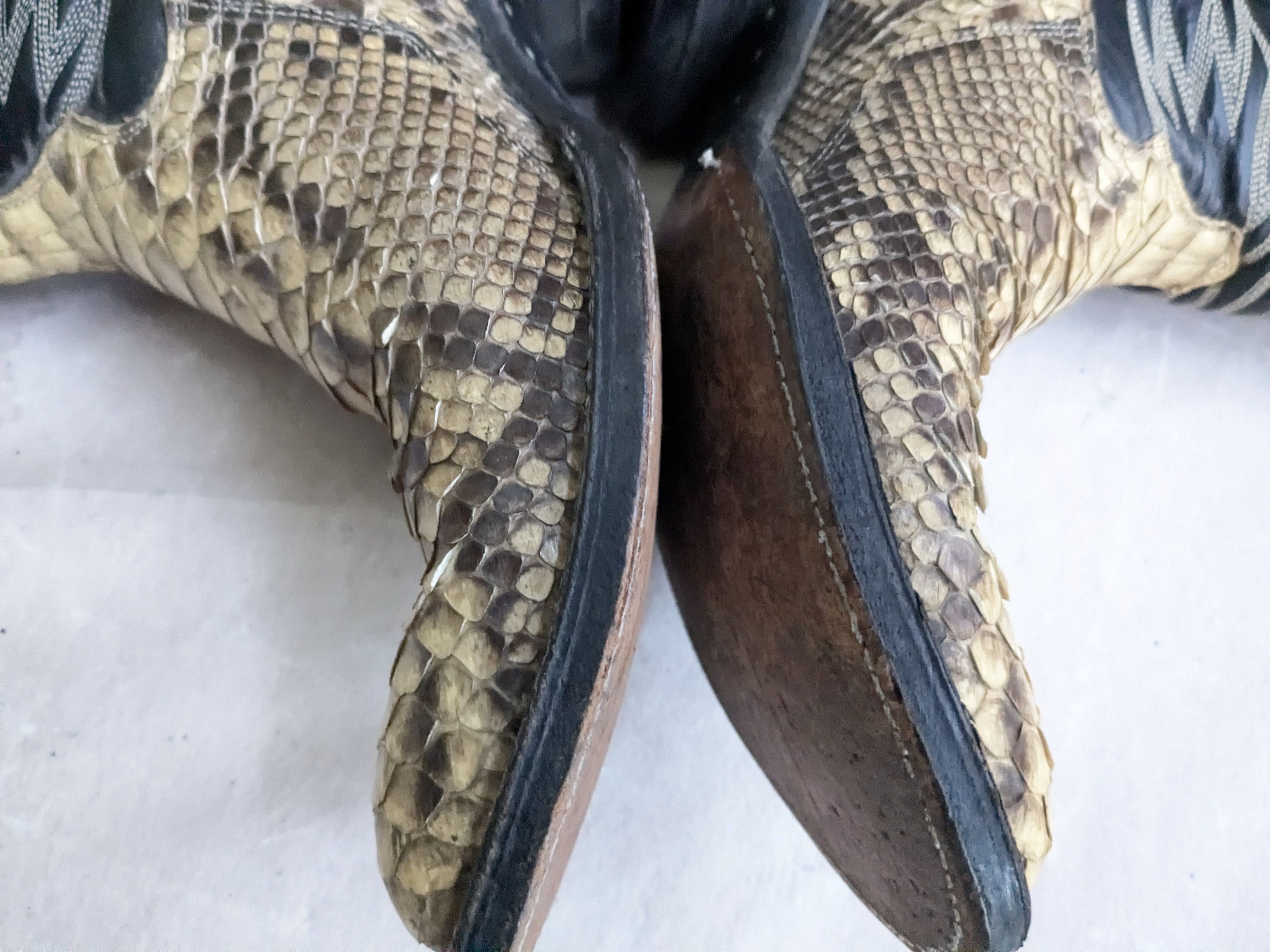 Genuine Leather Cowtown Python Cowboy Boots 9 D Black Snakeskin Size US 9 / EU 42 - 8 Thumbnail